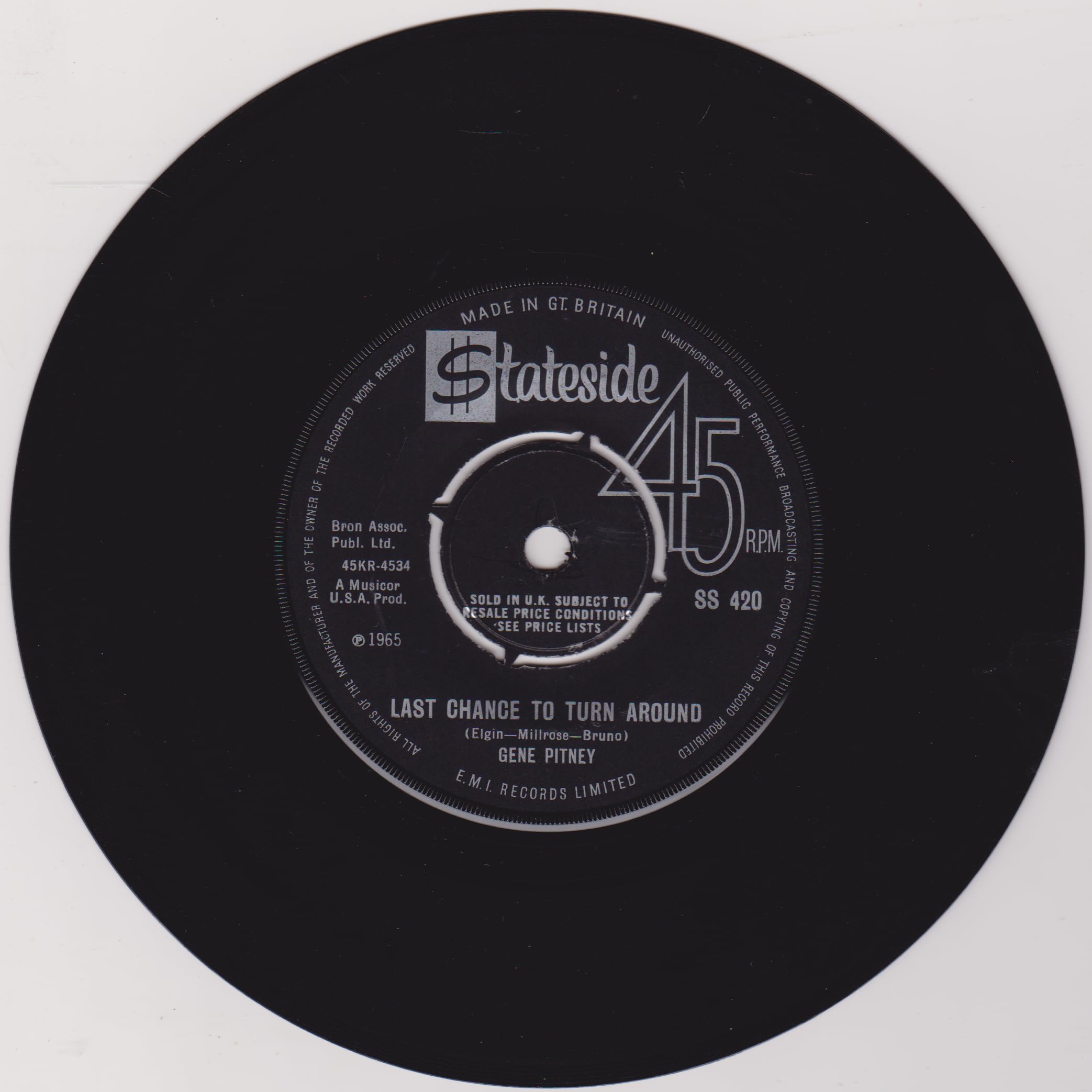 Gene Pitney – Looking Thru The Eyes Of Love (Stateside 1965) 7" vinyl single VG/-