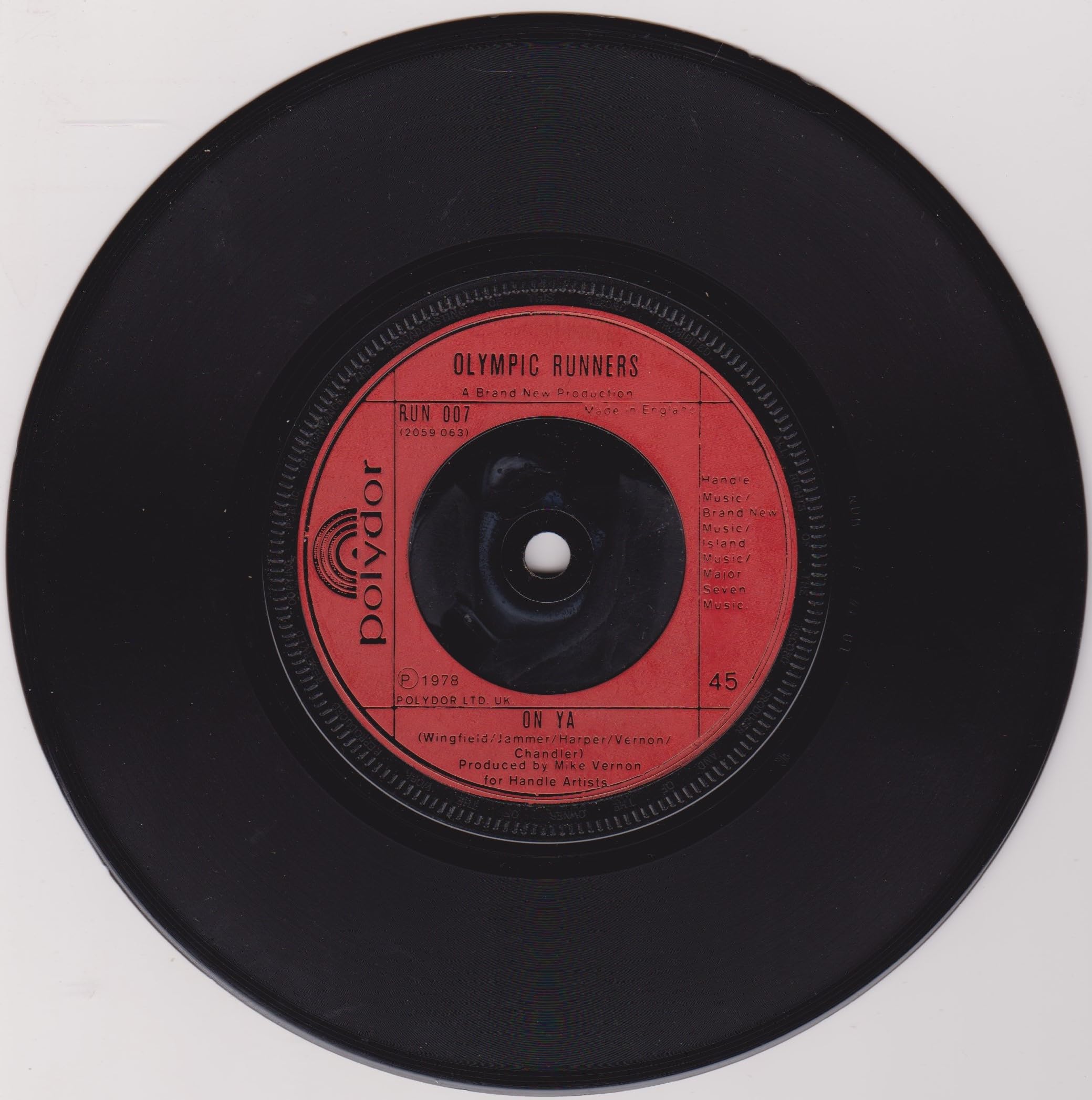 Olympic Runners ‎– Get It While You Can (Polydor 1978) 7" vinyl single VG/VG