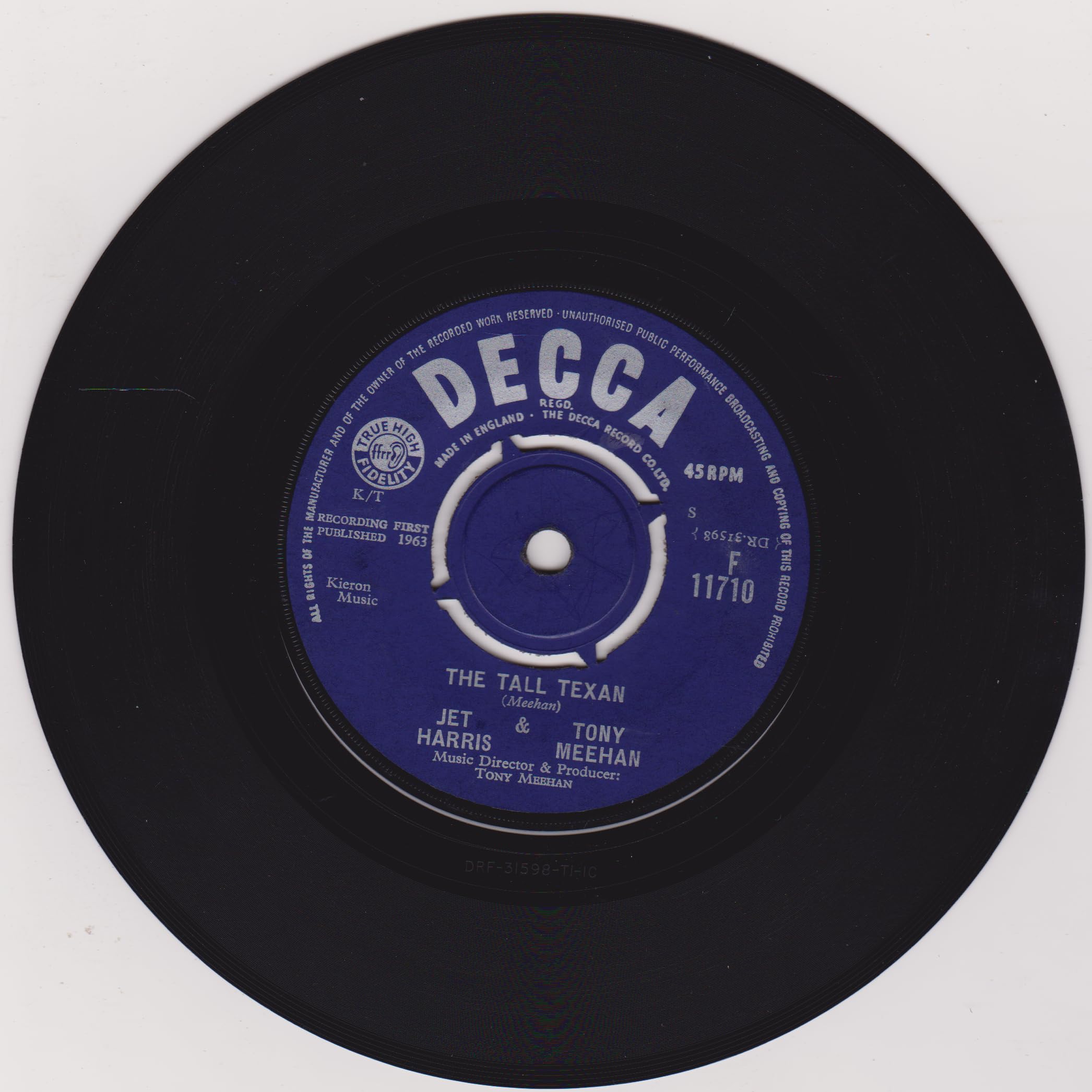 Jet Harris & Tony Meehan – Applejack (Decca 1963) 7" vinyl single VG/VG