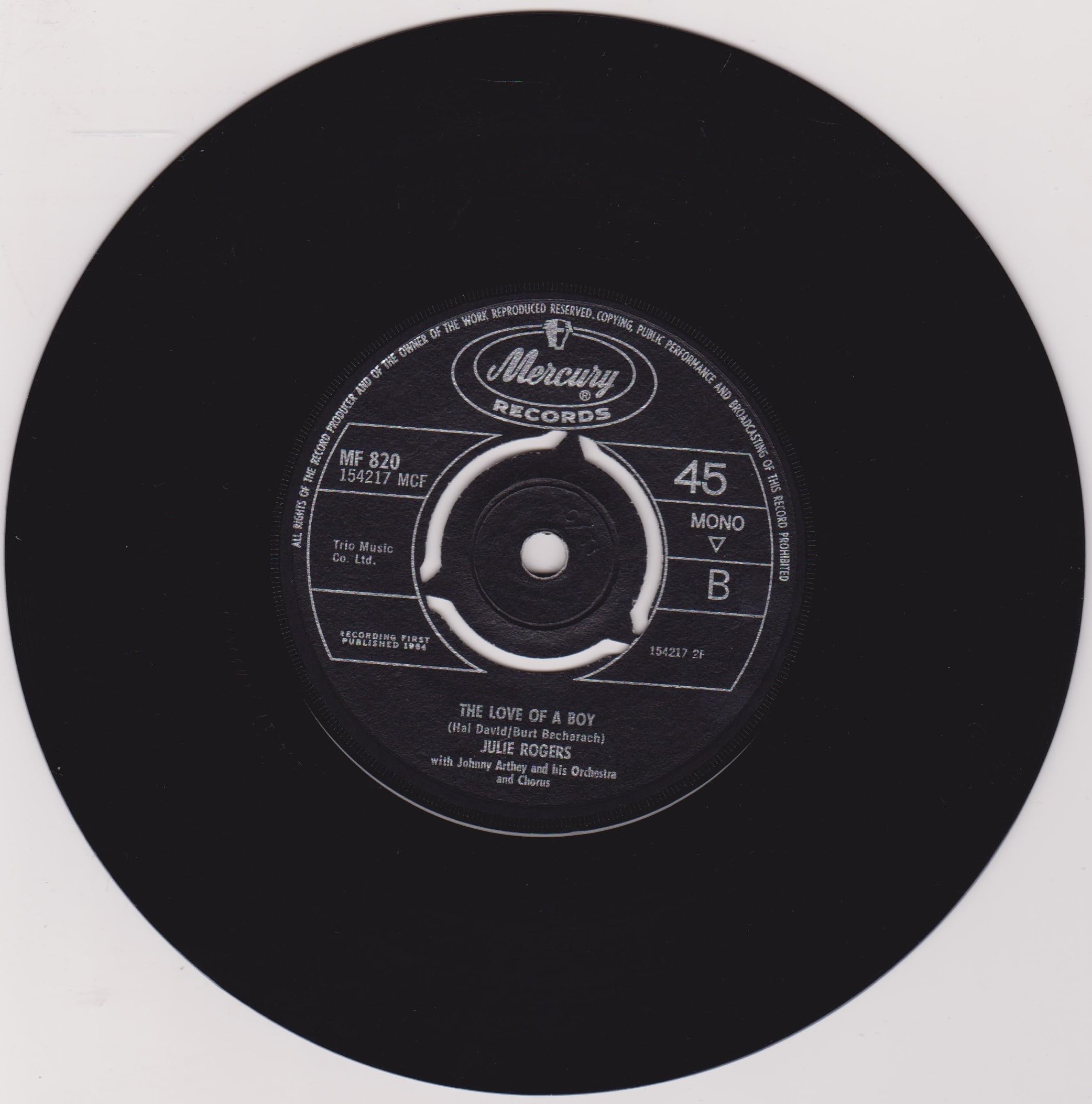 Julie Rogers - The Wedding (La Novia) (Mercury 1964) 7" vinyl single VG/-