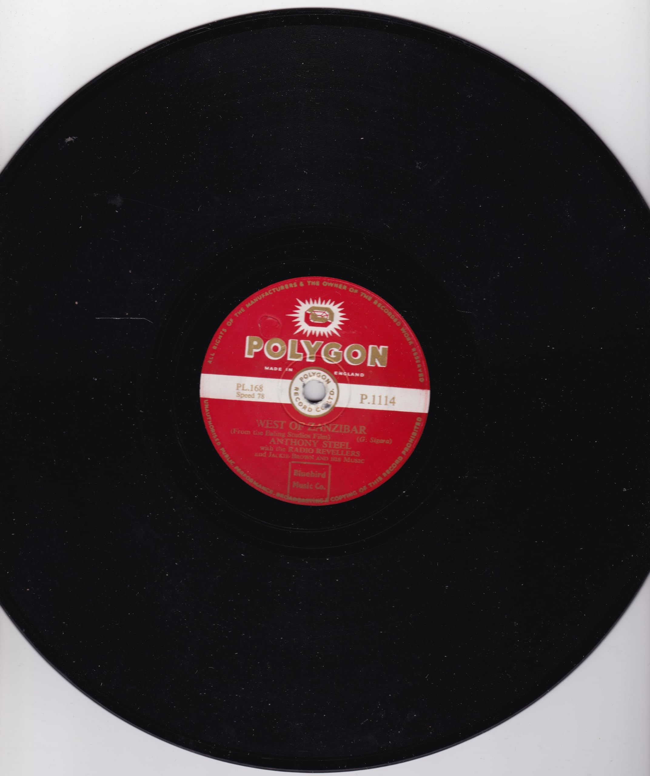 Anthony Steel and the Radio Revellers - West of Zanzibar (Polygon 1954) 10" 78RPM shellac single VG/-