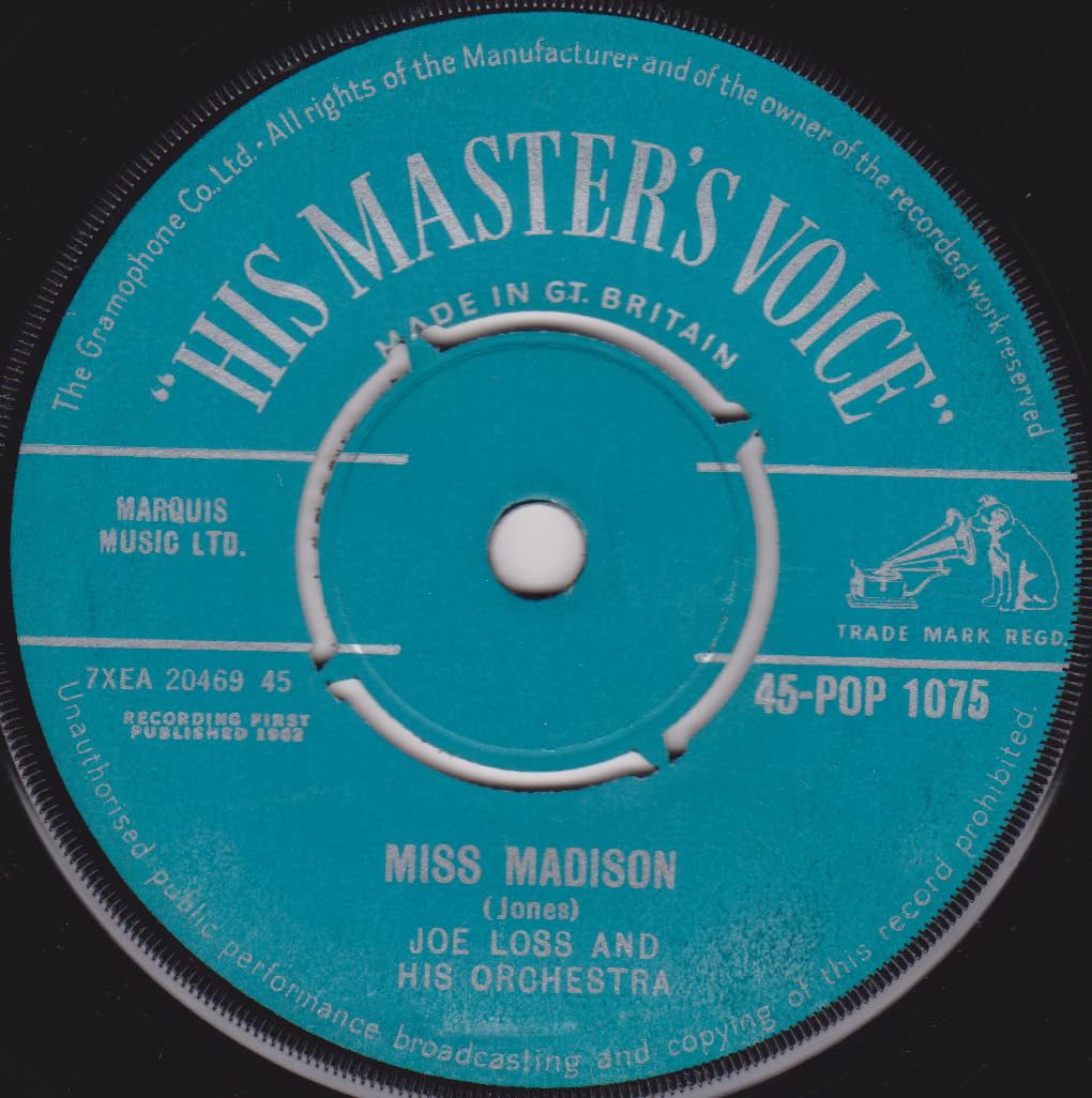 Joe Loss and His Orchestra – Must Be Madison (HMV 1962) 7" vinyl single VG/-