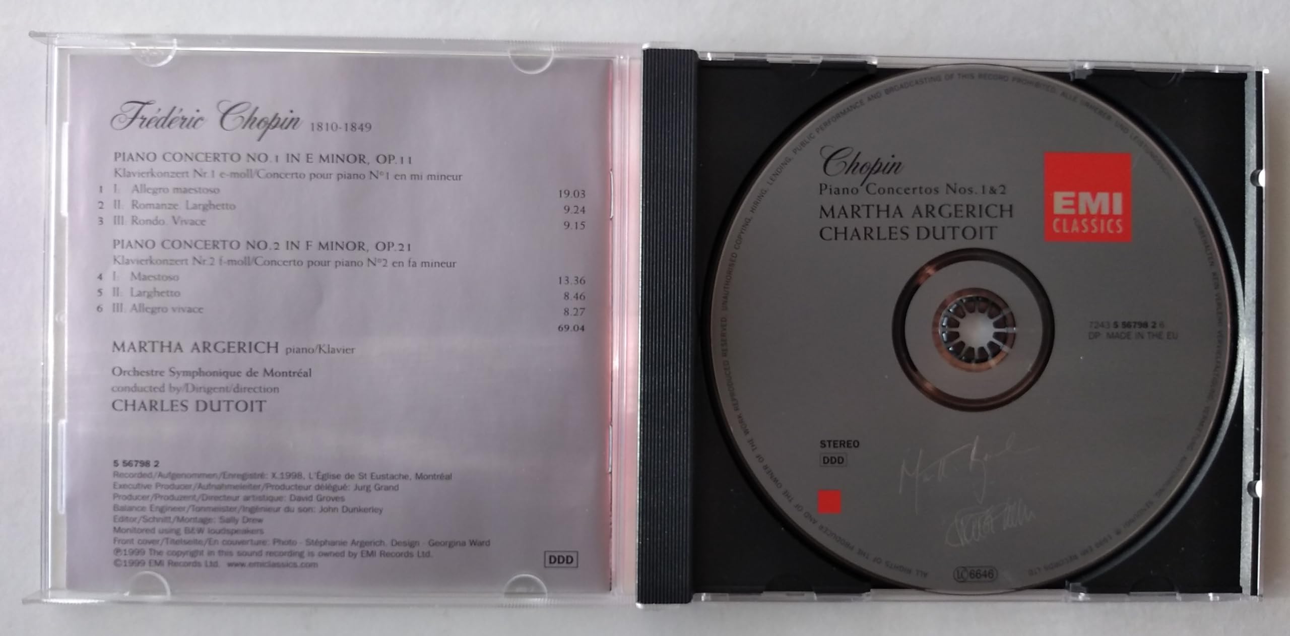 Chopin - Piano Concertos No. 1 & 2 (1999) CD album