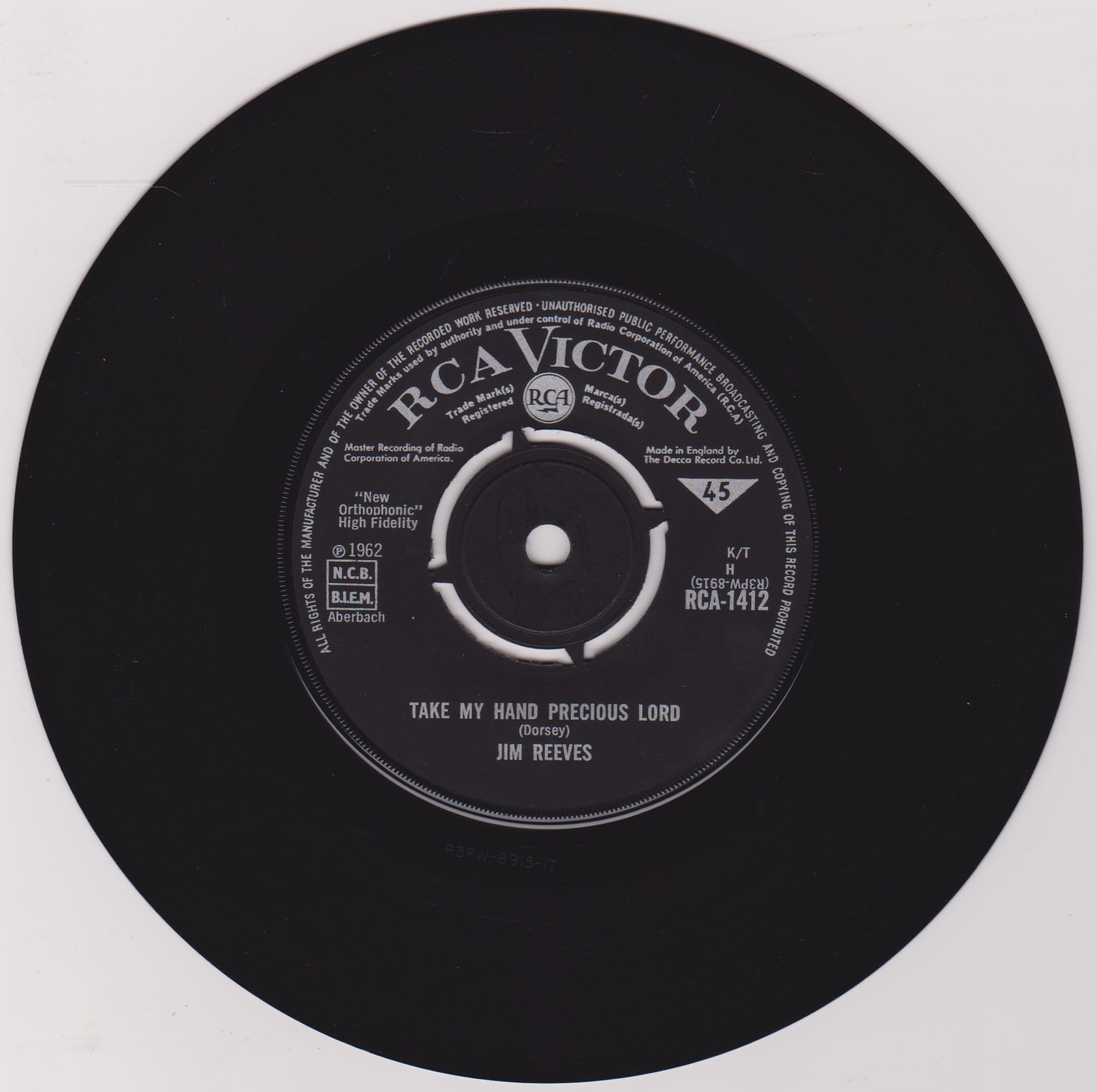 Jim Reeves – This World Is Not My Home (RCA Victor 1962) 7" vinyl single VG/-