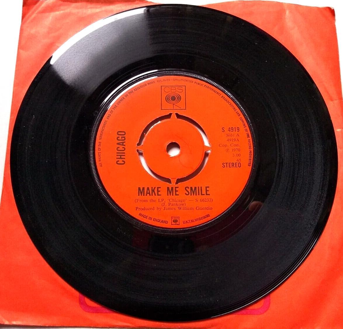Chicago – Make Me Smile (CBS 1970) 7" vinyl single VG/VG