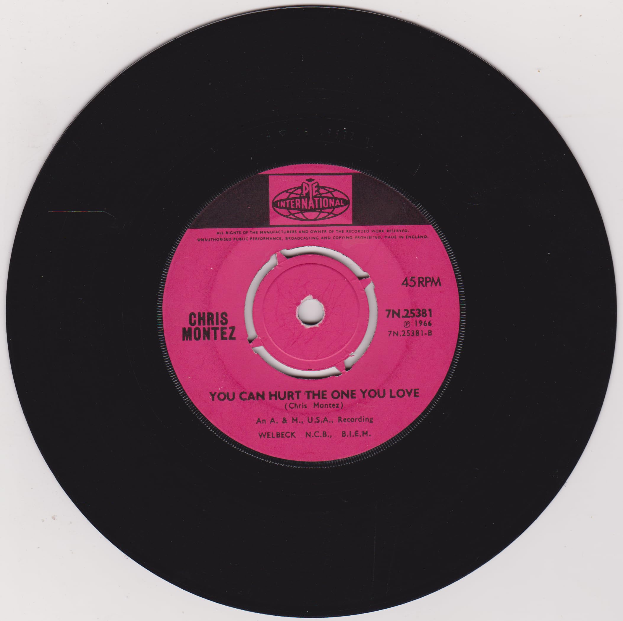 Chris Montez – There Will Never Be Another You (Pye 1966) 7" vinyl single VG/-