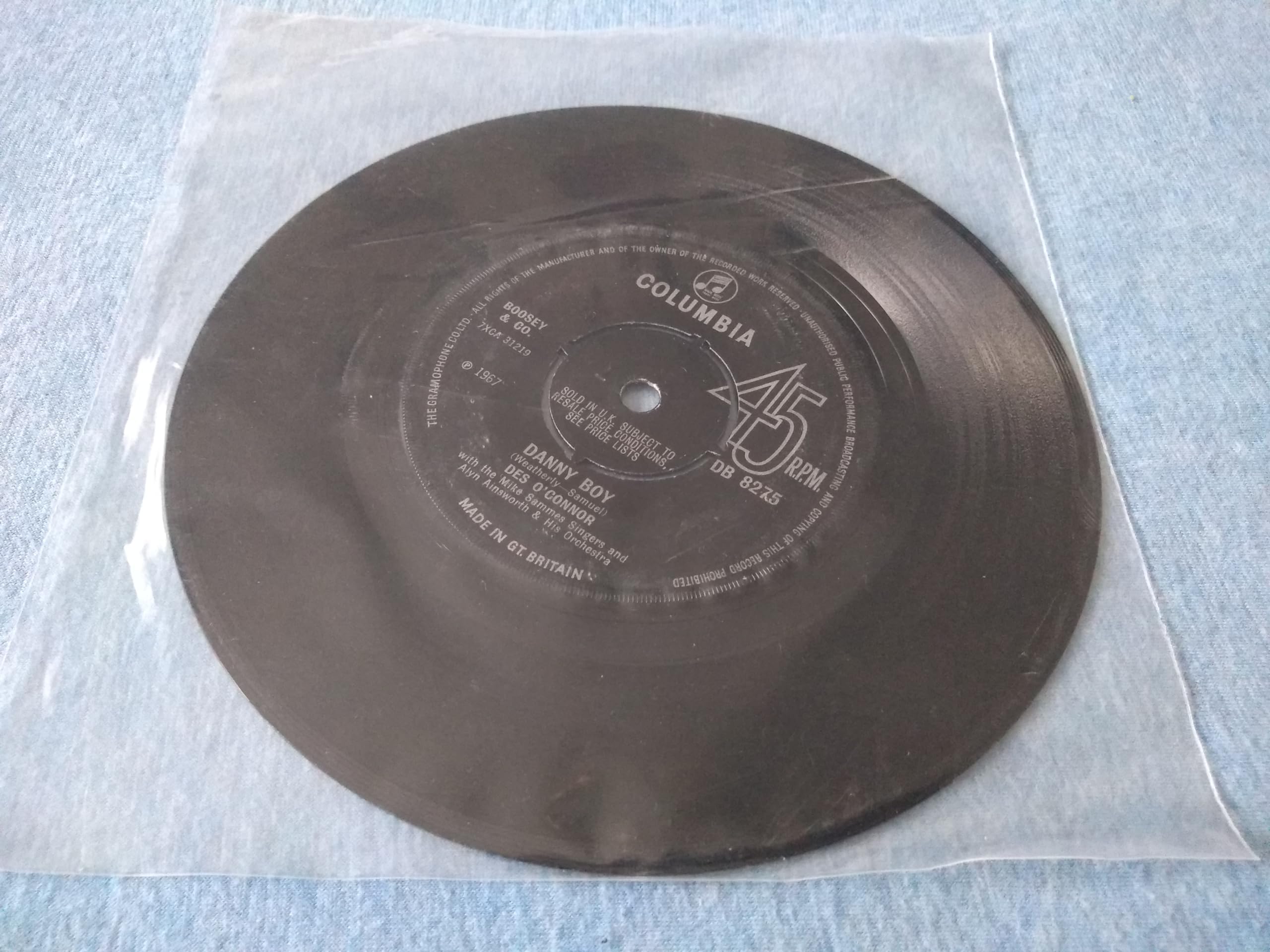 Des O'Connor - Careless Hands (Columbia 1967) 7" vinyl single VG/-