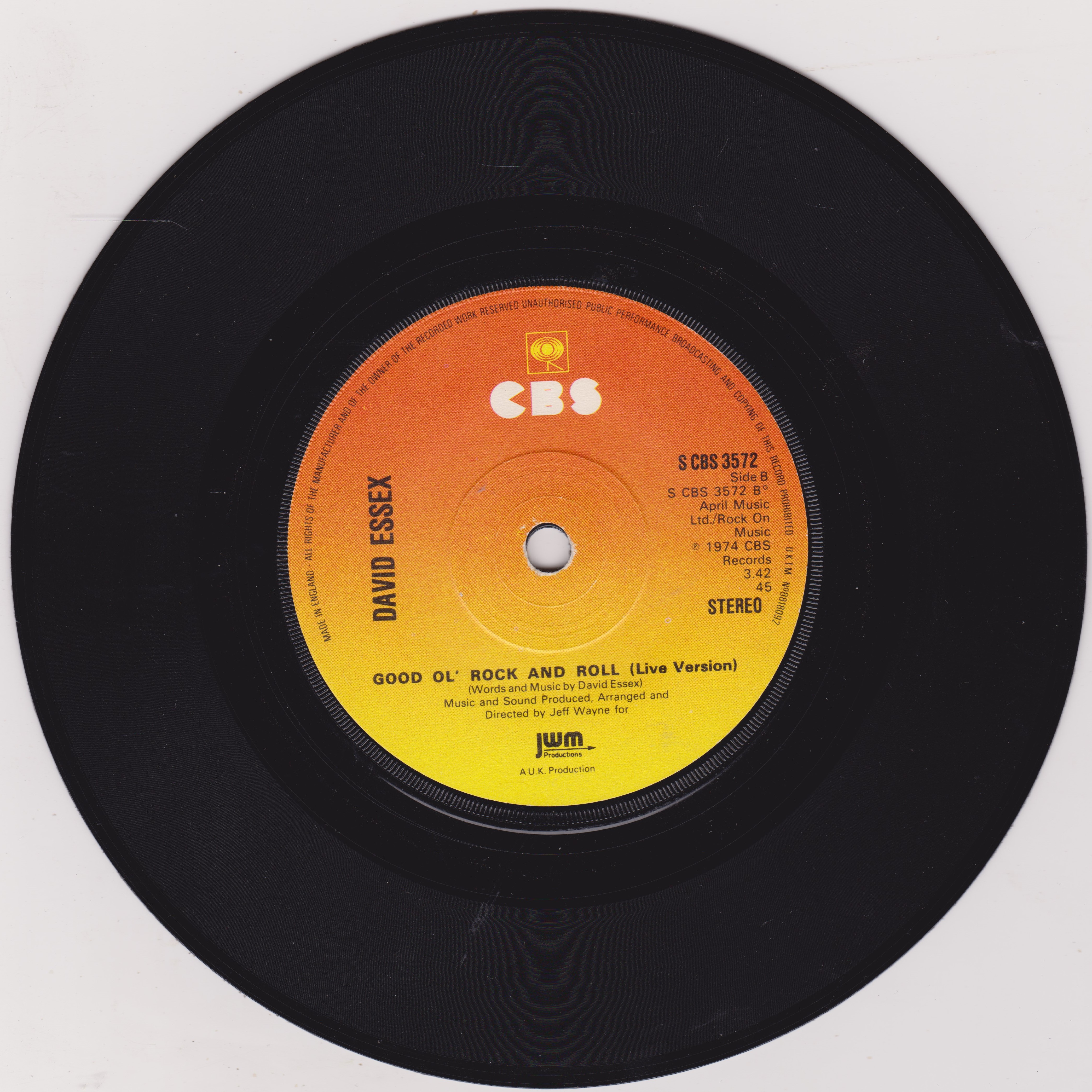 David Essex ‎– Hold Me Close (CBS 1975) 7" vinyl single VG/-