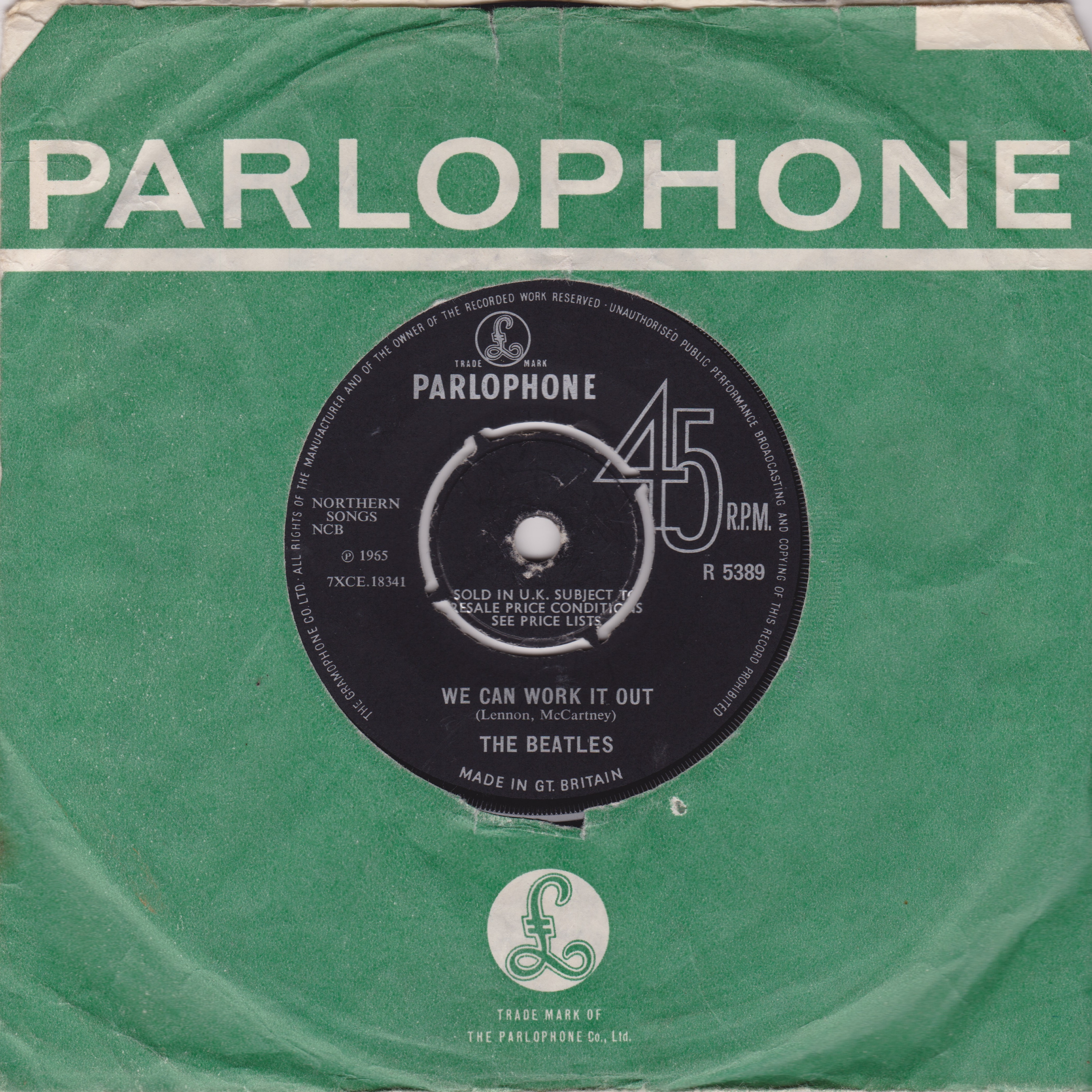 The Beatles – We Can Work It Out / Day Tripper (Parlophone 1966) 7" vinyl single VG/-
