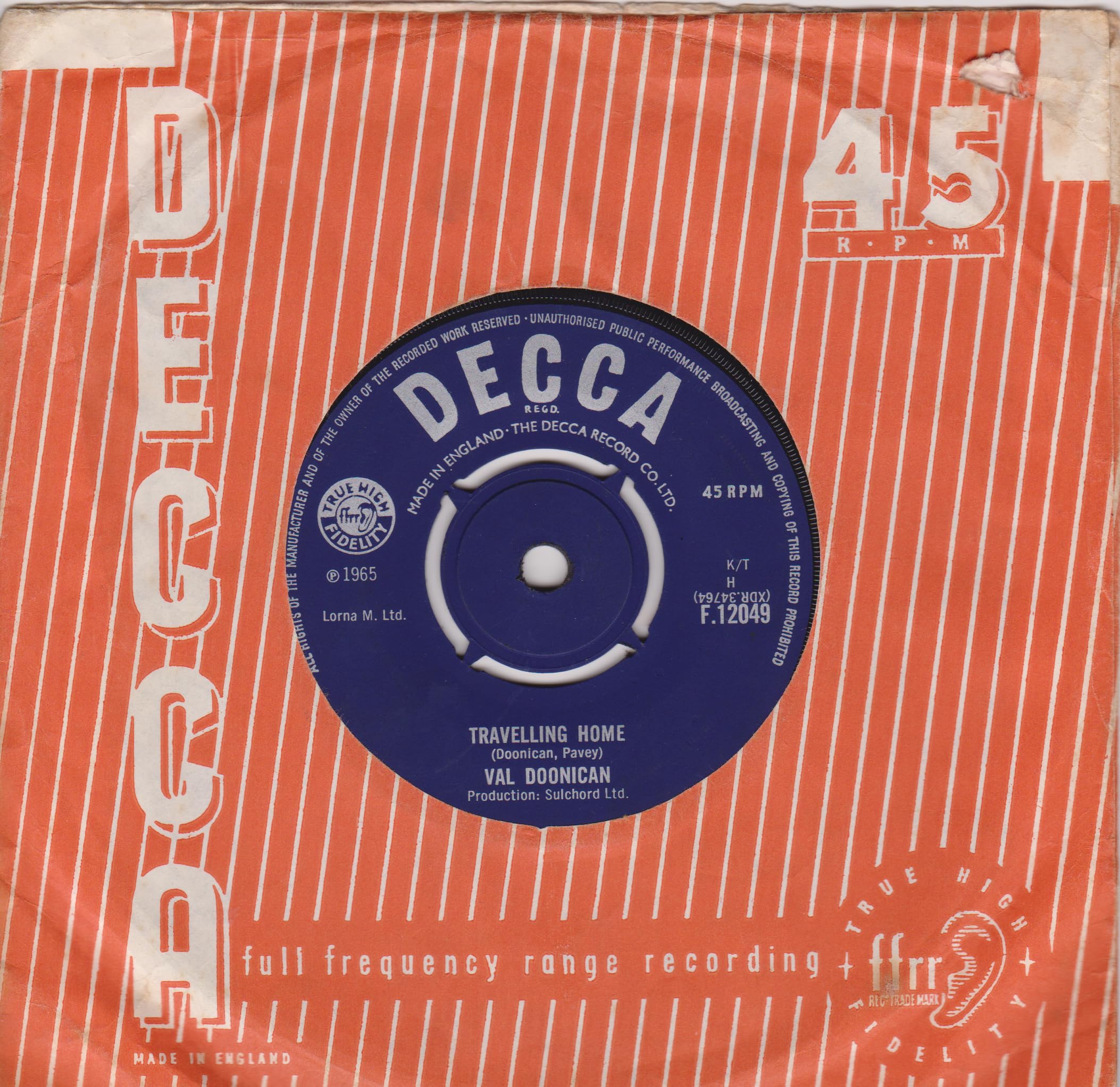 Val Doonican - The Special Years (Decca 1965) 7" vinyl single VG/VG