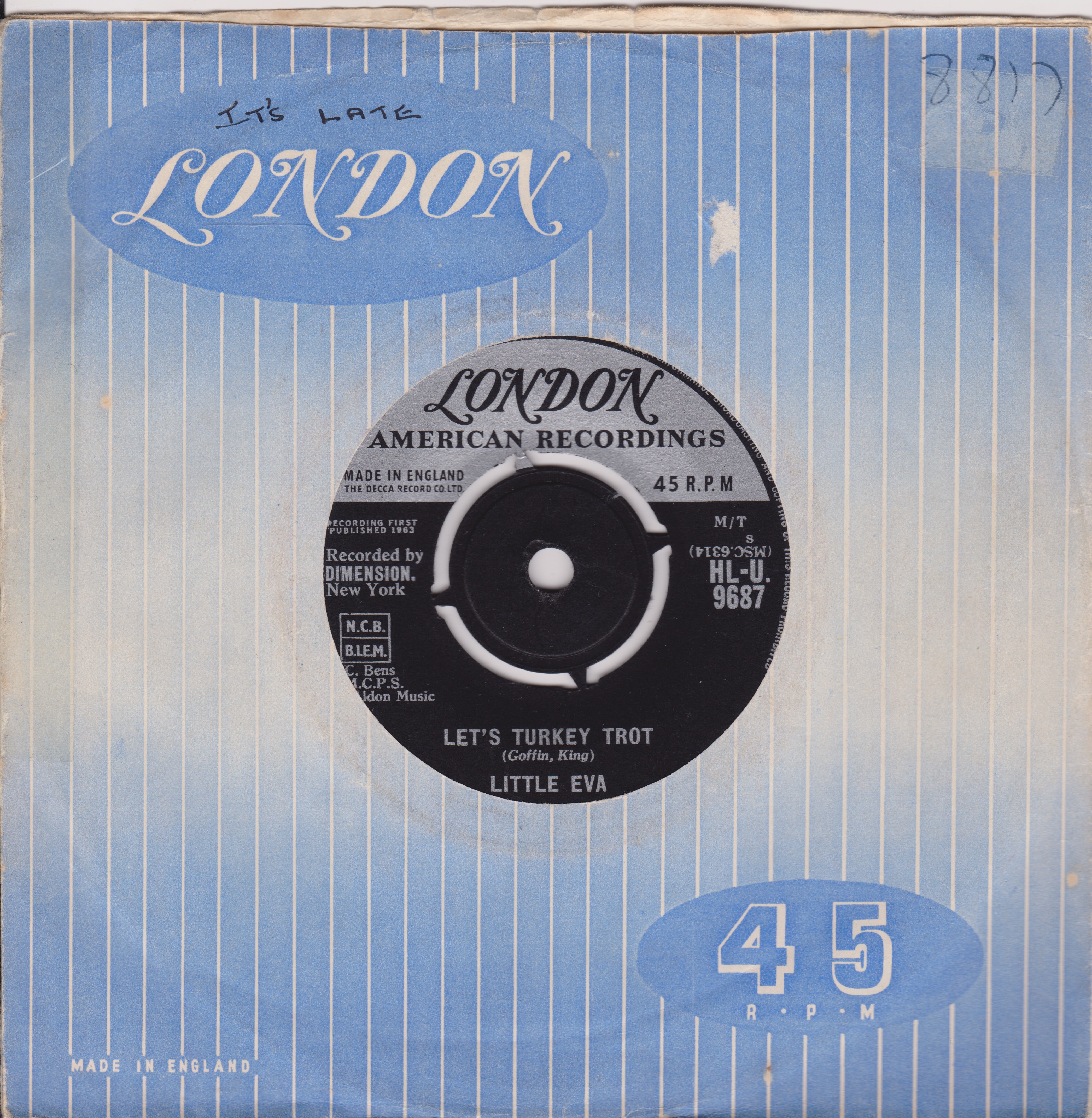 Little Eva – Let's Turkey Trot (London 1963) 7" vinyl single VG/-