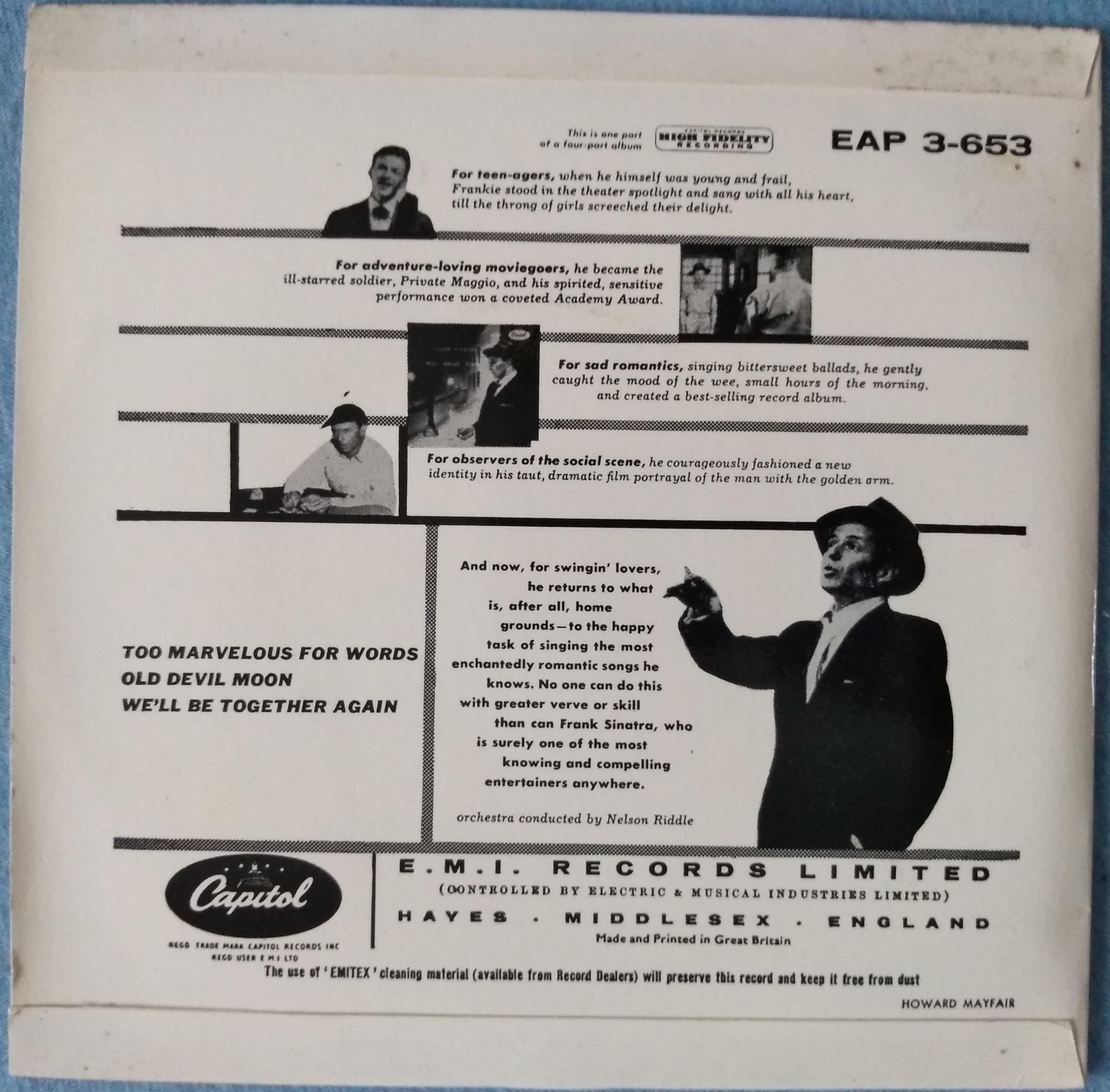 Frank Sinatra - Songs for Swingin' Lovers! (Part 3) (Capitol 1956) 7" vinyl EP VG/VG