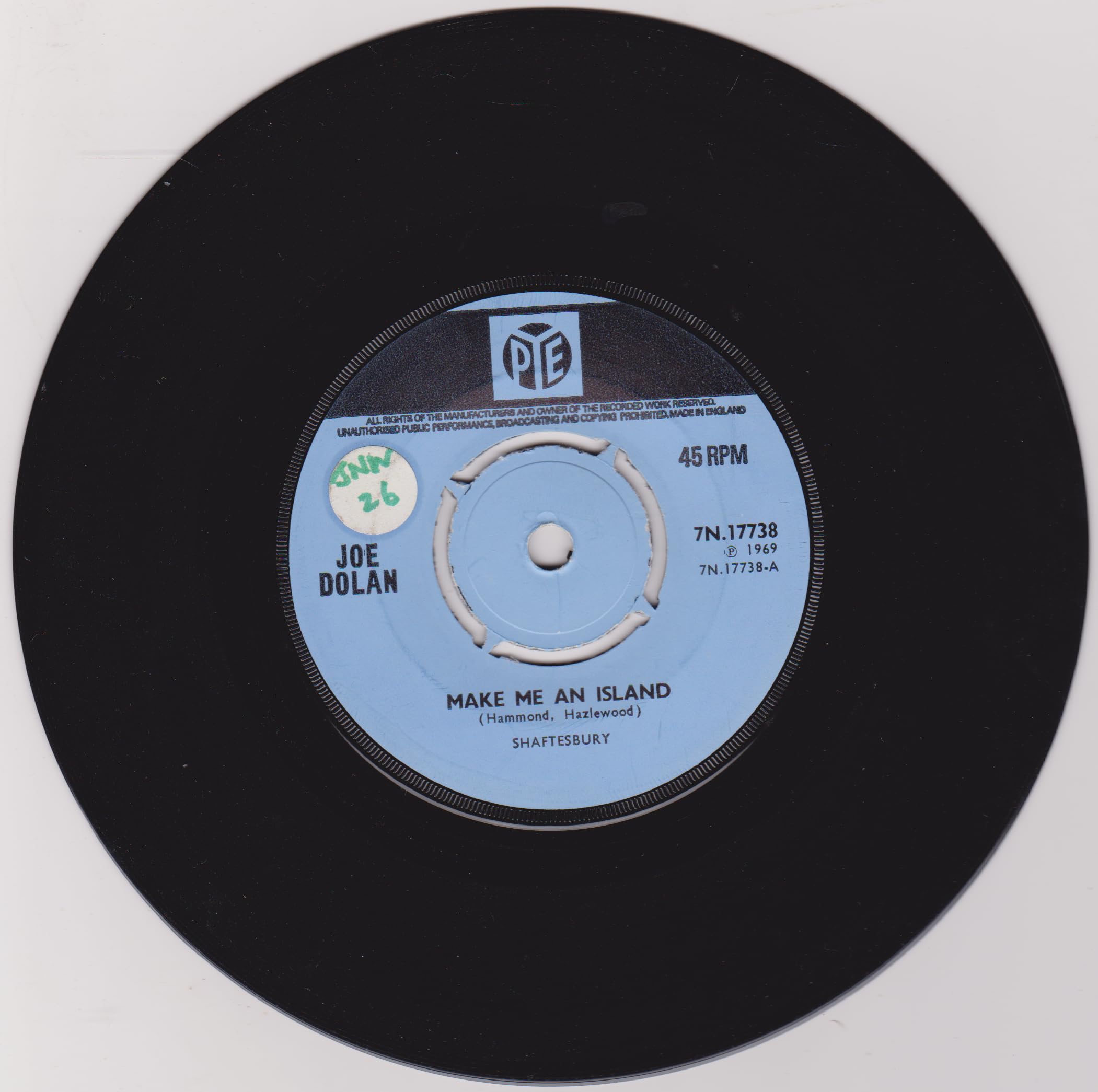 Joe Dolan – Make Me An Island (Pye 1969) 7" vinyl single VG/-