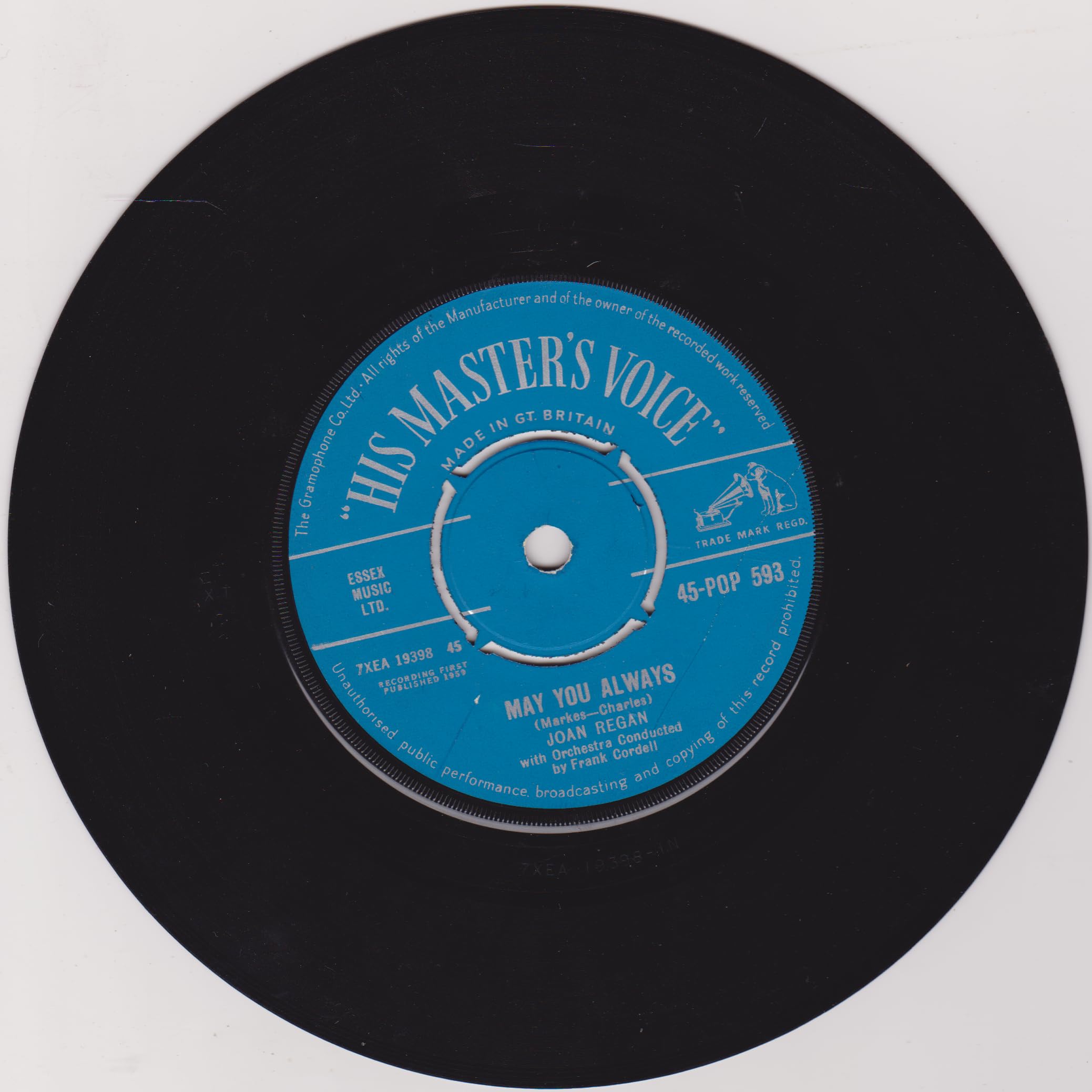 Joan Regan – May You Always (HMV 1959) 7" vinyl single VG/-