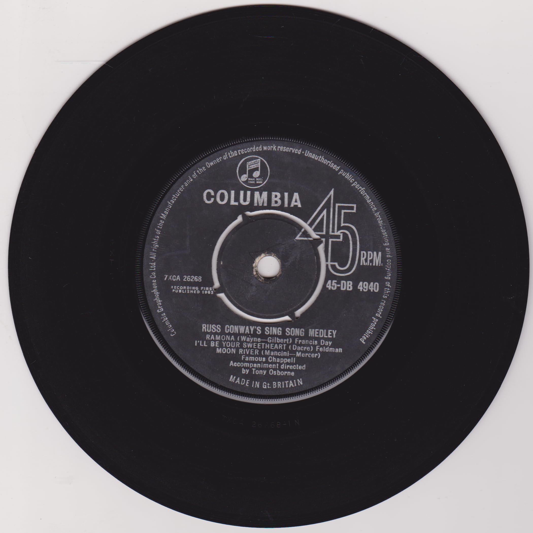 Russ Conway ‎– Russ Conway's Sing Song Medley (Columbia 1962) 7" vinyl single VG/-