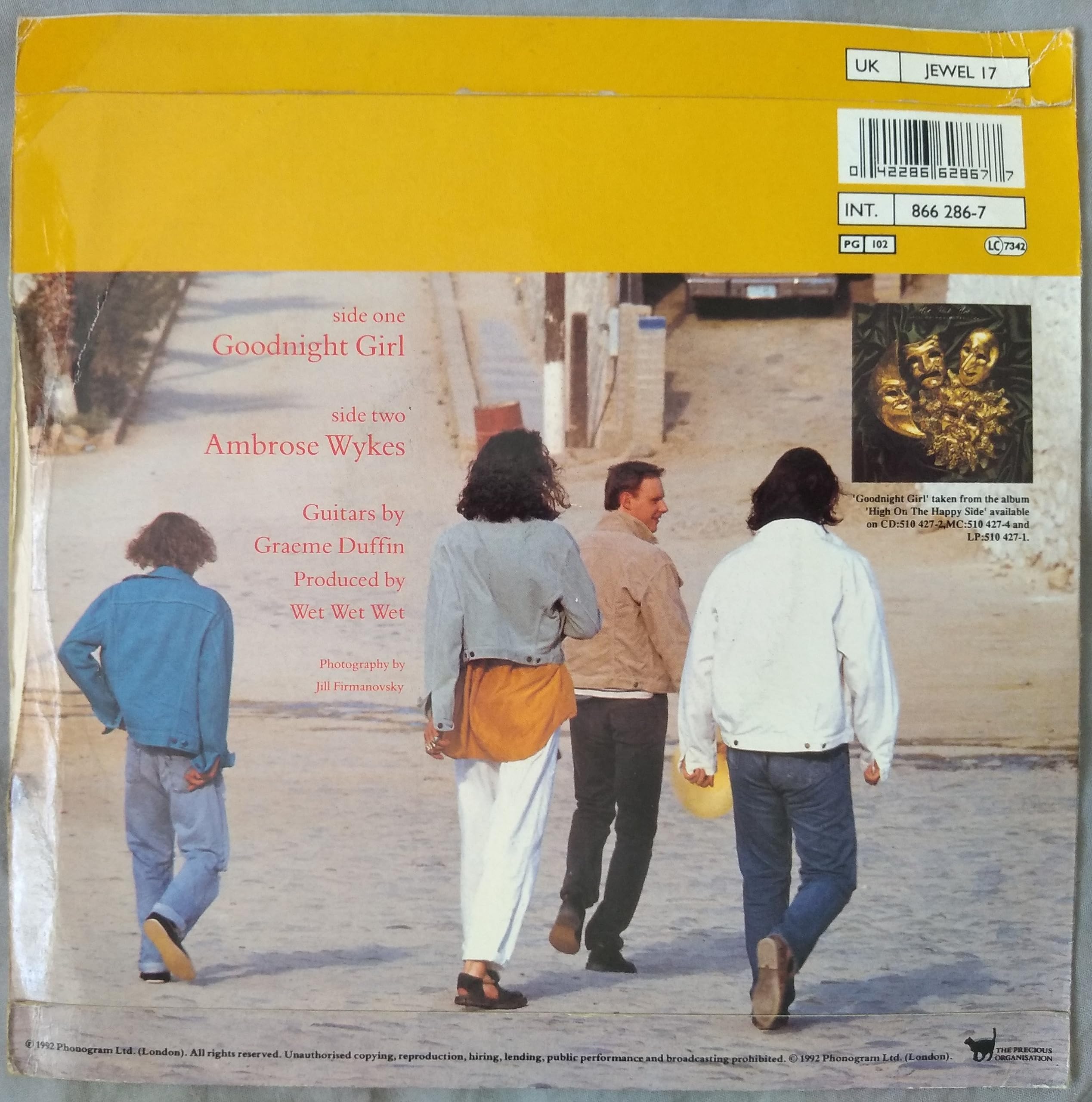 Wet Wet Wet - Goodnight Girl (The Precious Organisation 1992) 7" vinyl single VG/VG