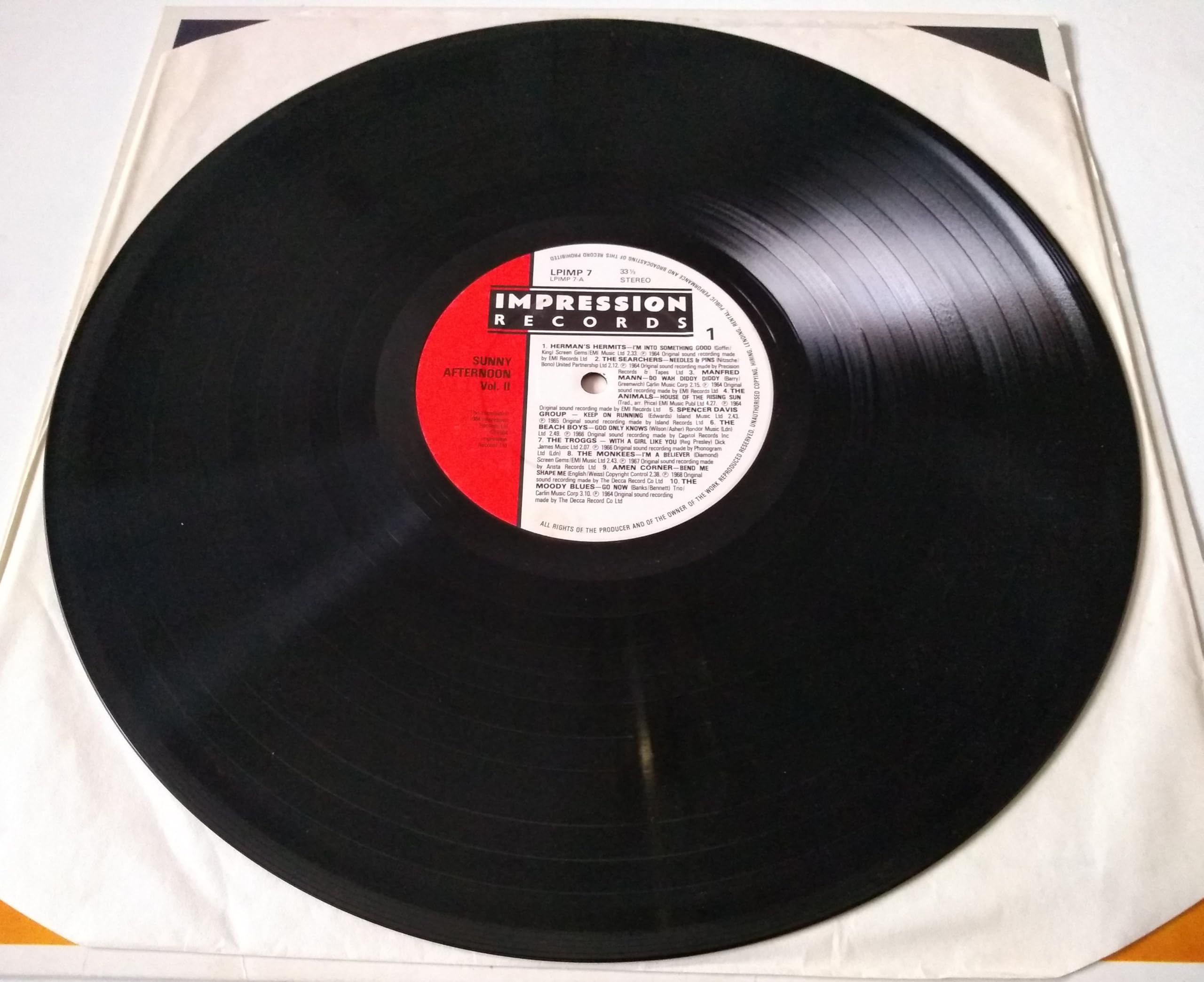 Various ‎– Sunny Afternoon Volume II (Impression 1984) 12" vinyl LP VG/VG