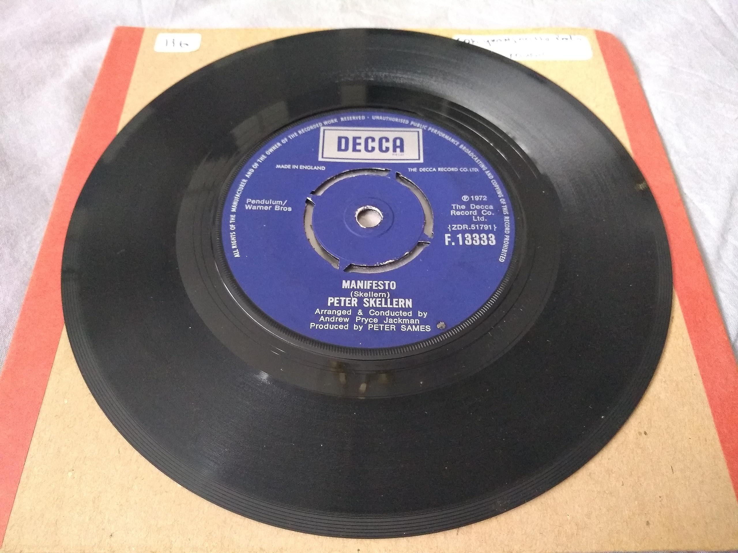 Peter Skellern – You're A Lady (Decca 1972) 7" vinyl single VG/-
