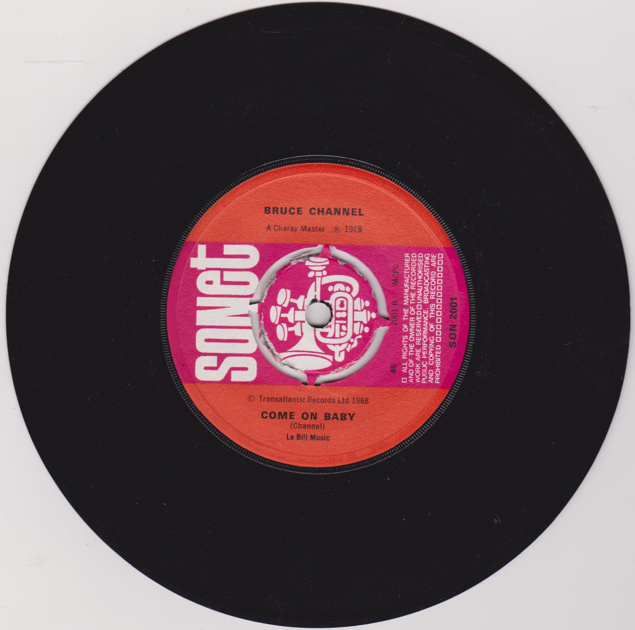 Bruce Channel - Hey! Baby '68 (Sonet 1968) 7" vinyl single VG/-