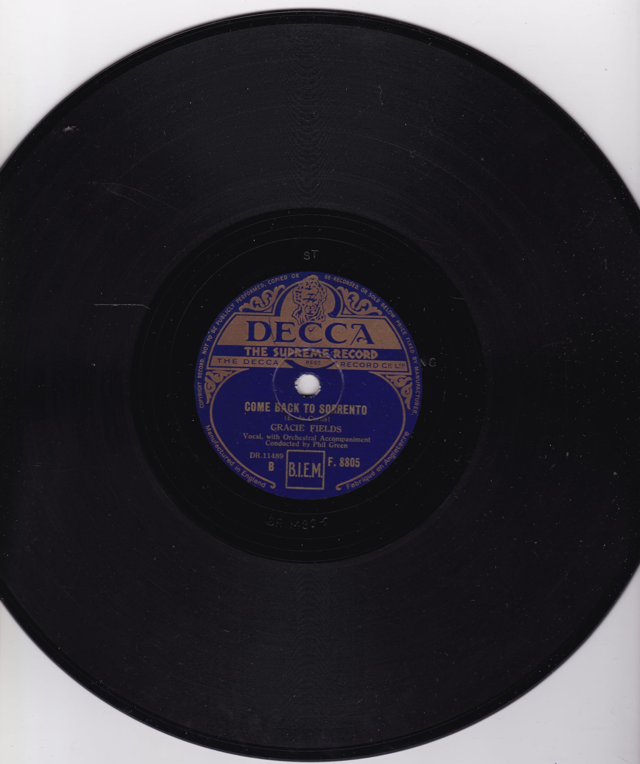 Gracie Fields - Now Is The Hour (Decca 1947) 10" 78RPM shellac single VG/-