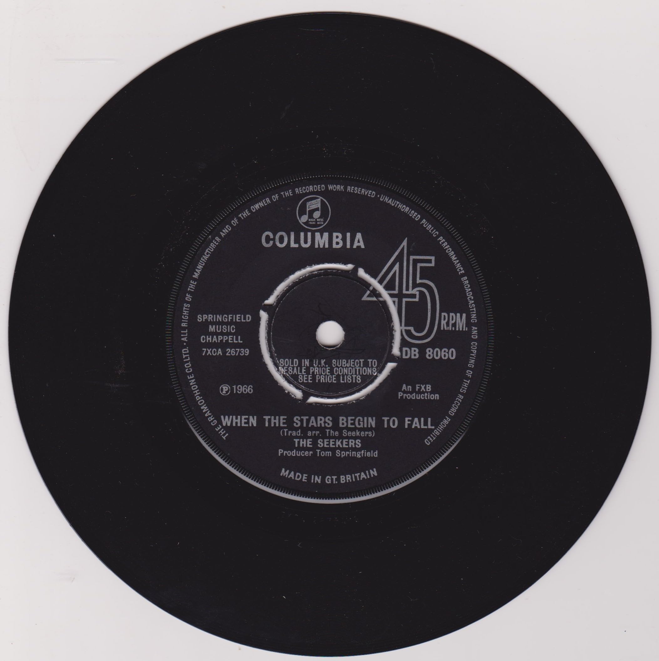 The Seekers ‎– Morningtown Ride (Columbia 1966) 7" vinyl single VG/VG