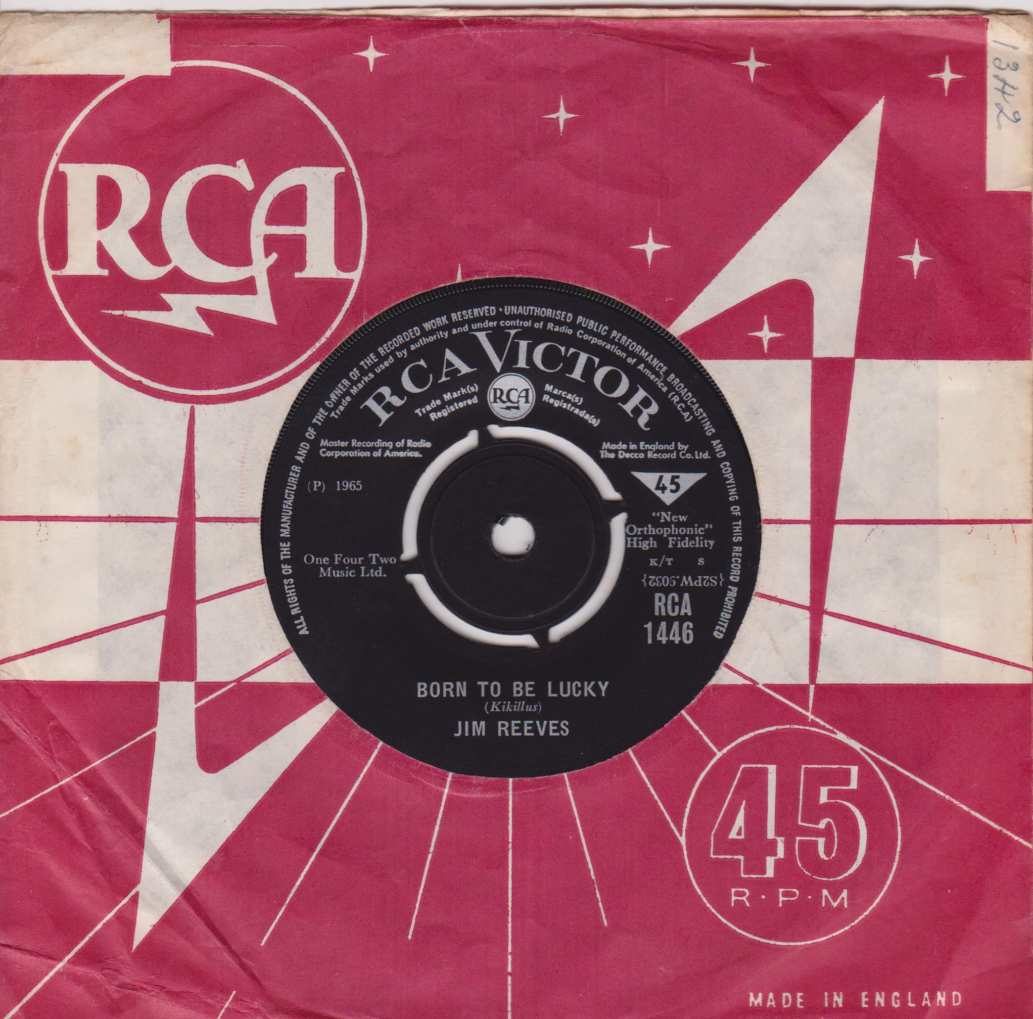 Jim Reeves – Not Until The Next Time (RCA Victor 1965) 7" vinyl single VG/VG
