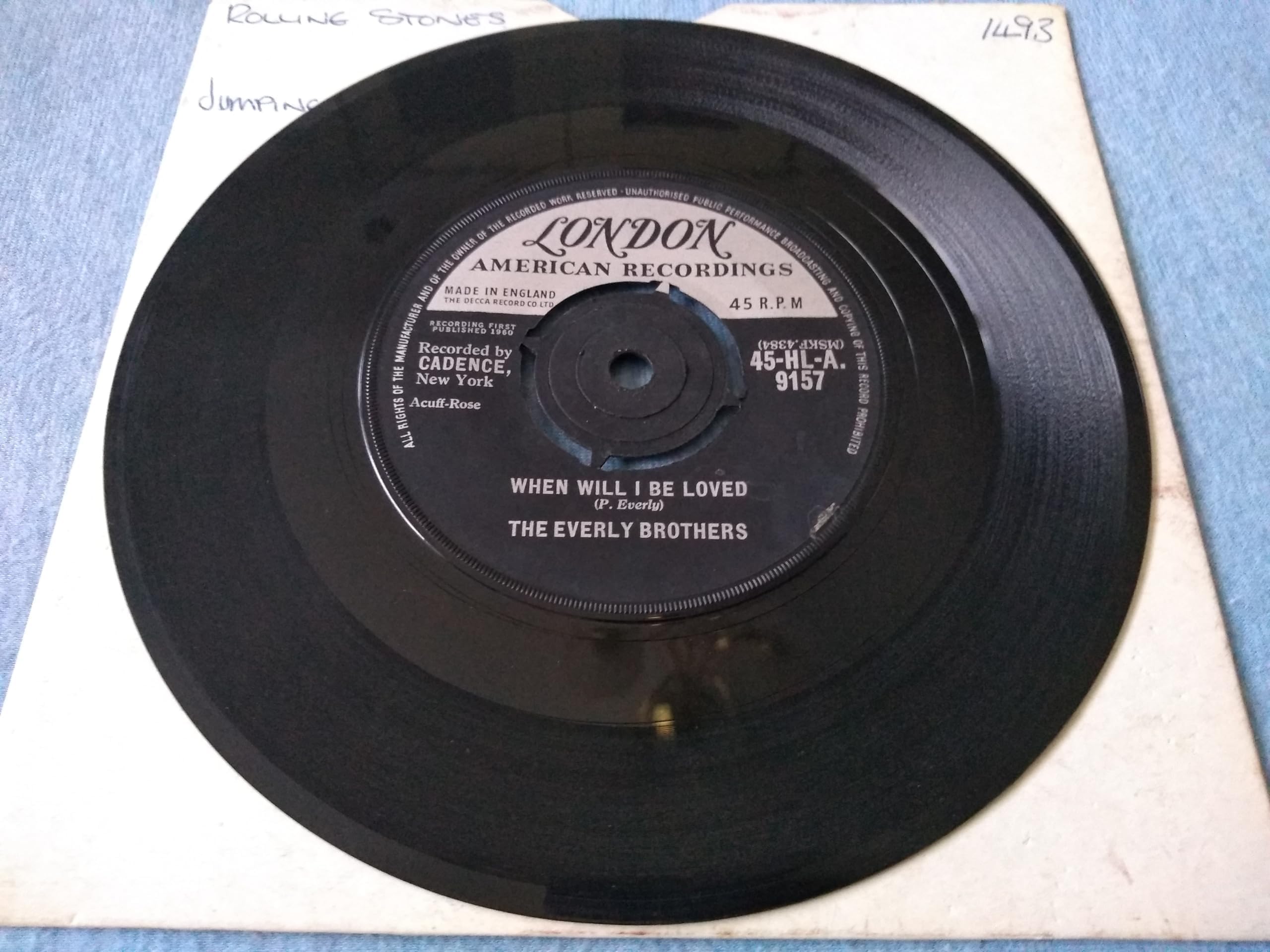 The Everly Brothers - When Will I Be Loved (London 1960) 7" vinyl single VG/-