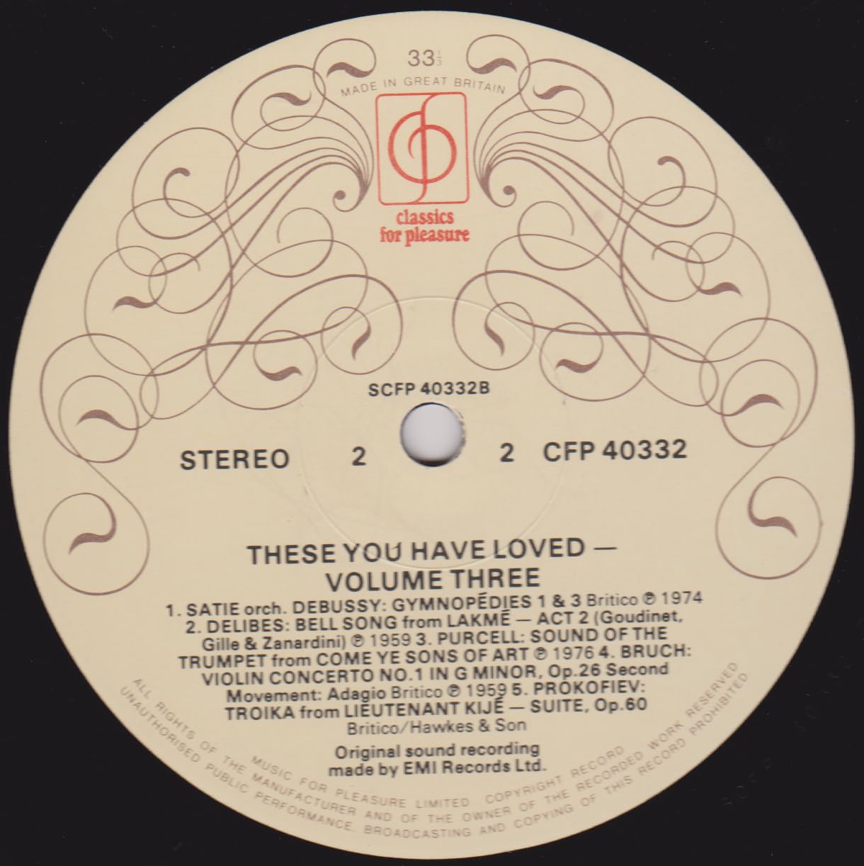 Various - These You Have Loved - Volume Three (EMI) 12" vinyl LP VG/VG