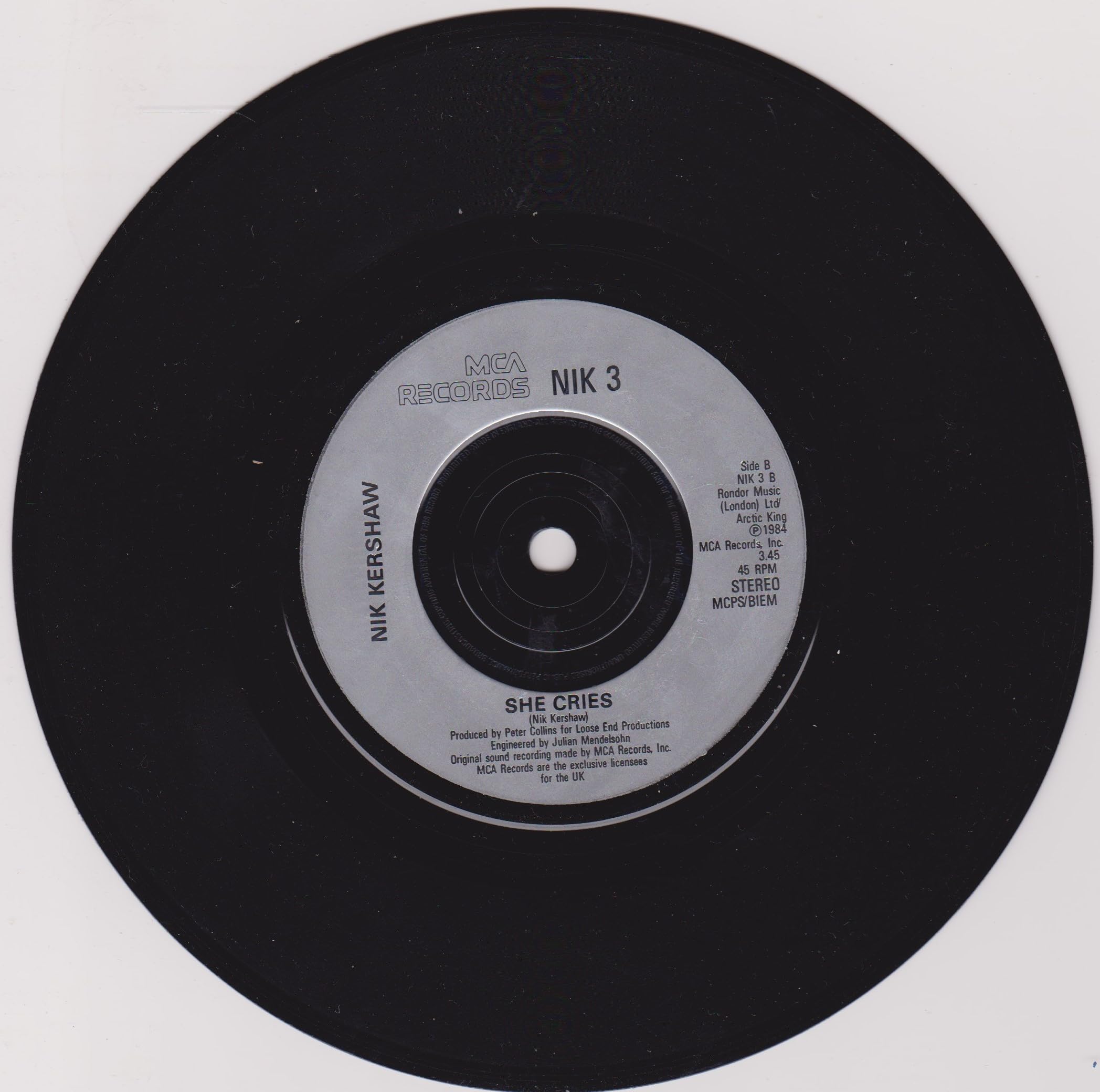 Nik Kershaw - Dancing Girls (MCA 1984) 7" vinyl single VG/VG