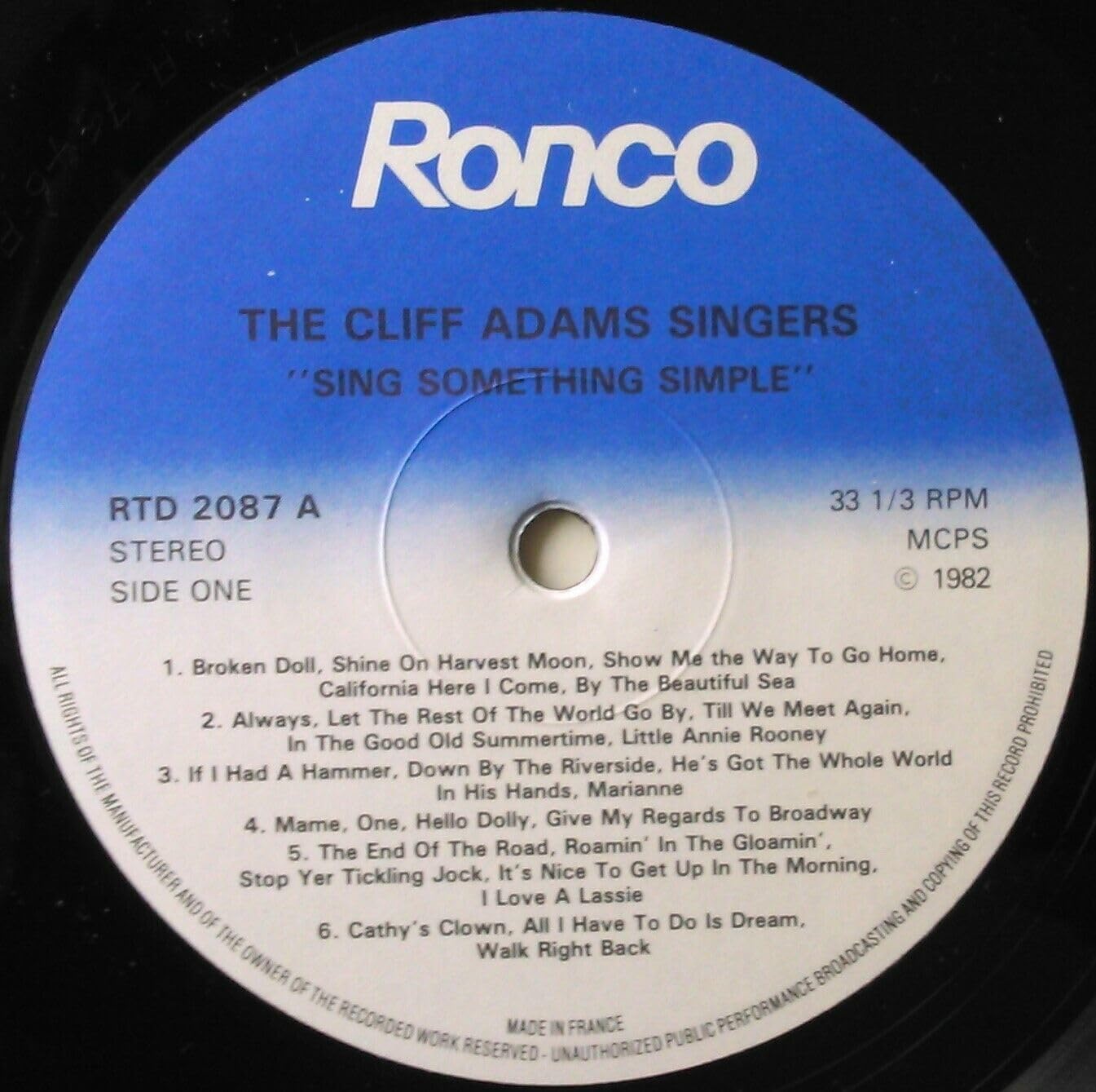 The Cliff Adams Singers ‎– Sing Something Simple - 100 Golden Greats (Ronco 1982) 2x12" vinyl LP VG/VG