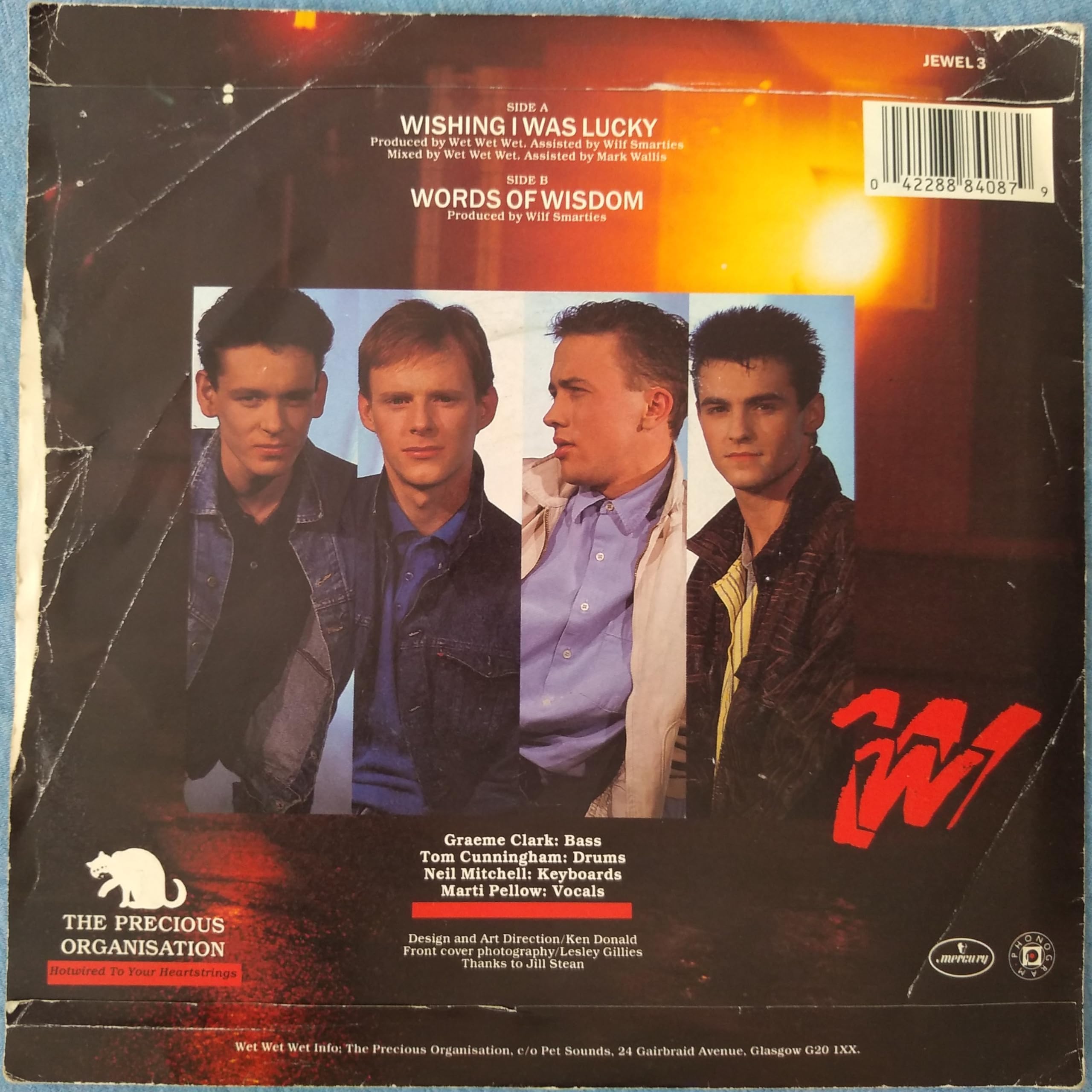 Wet Wet Wet – Wishing I Was Lucky (Precious Organisation 1987) 7" vinyl single VG/G+