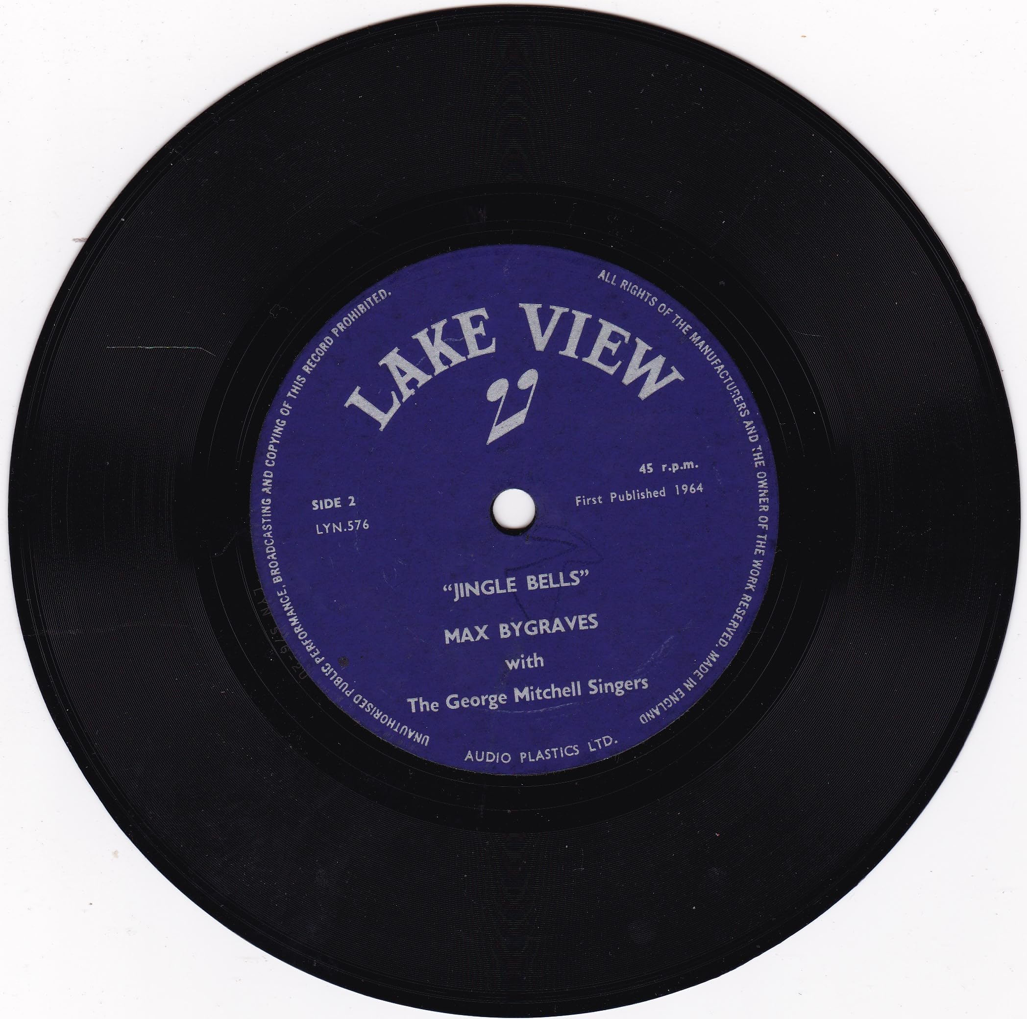 Max Bygraves and the George Mitchell Singers - A Christmas Dream & Jingle Bells (Lake View 1964) 7" vinyl single VG/VG