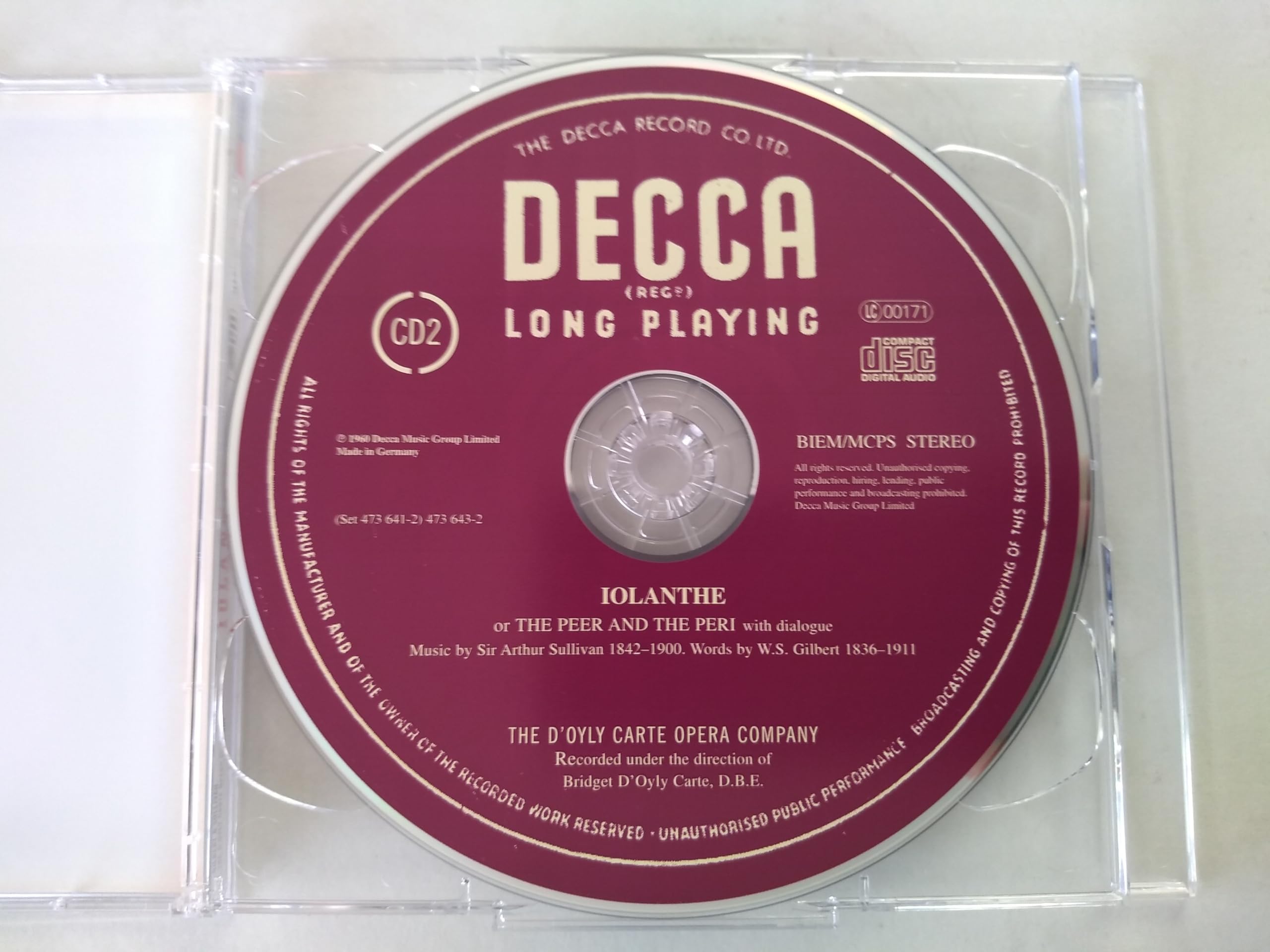 The D'Oyly Carte Opera Company - Iolanthe  (2003) 2xCD album 