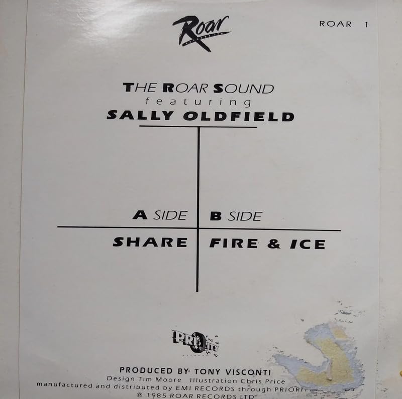 The Roar Sound Featuring Sally Oldfield ‎– Share (Roar 1985) 7" vinyl single VG/G+