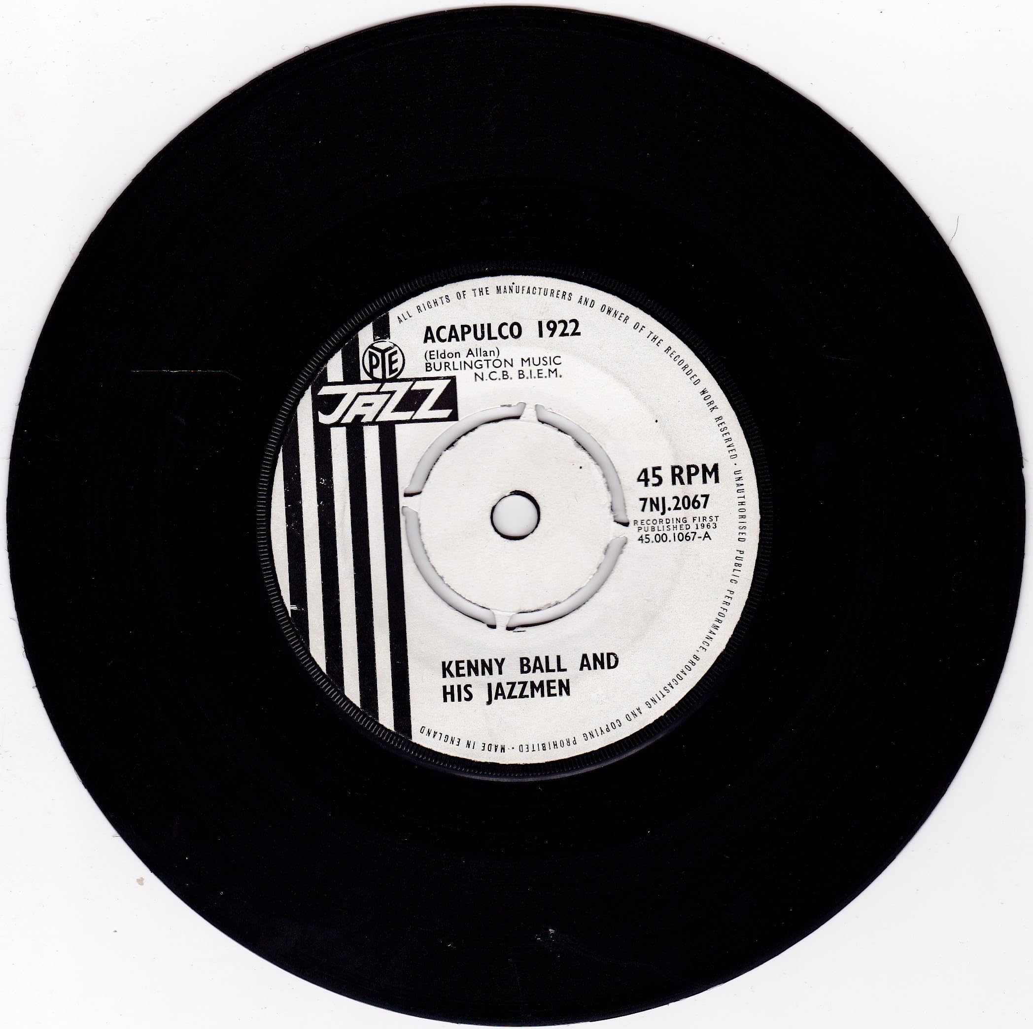 Kenny Ball And His Jazzmen - Acapulco 1922 (Pye 1963) 7" vinyl single VG/-