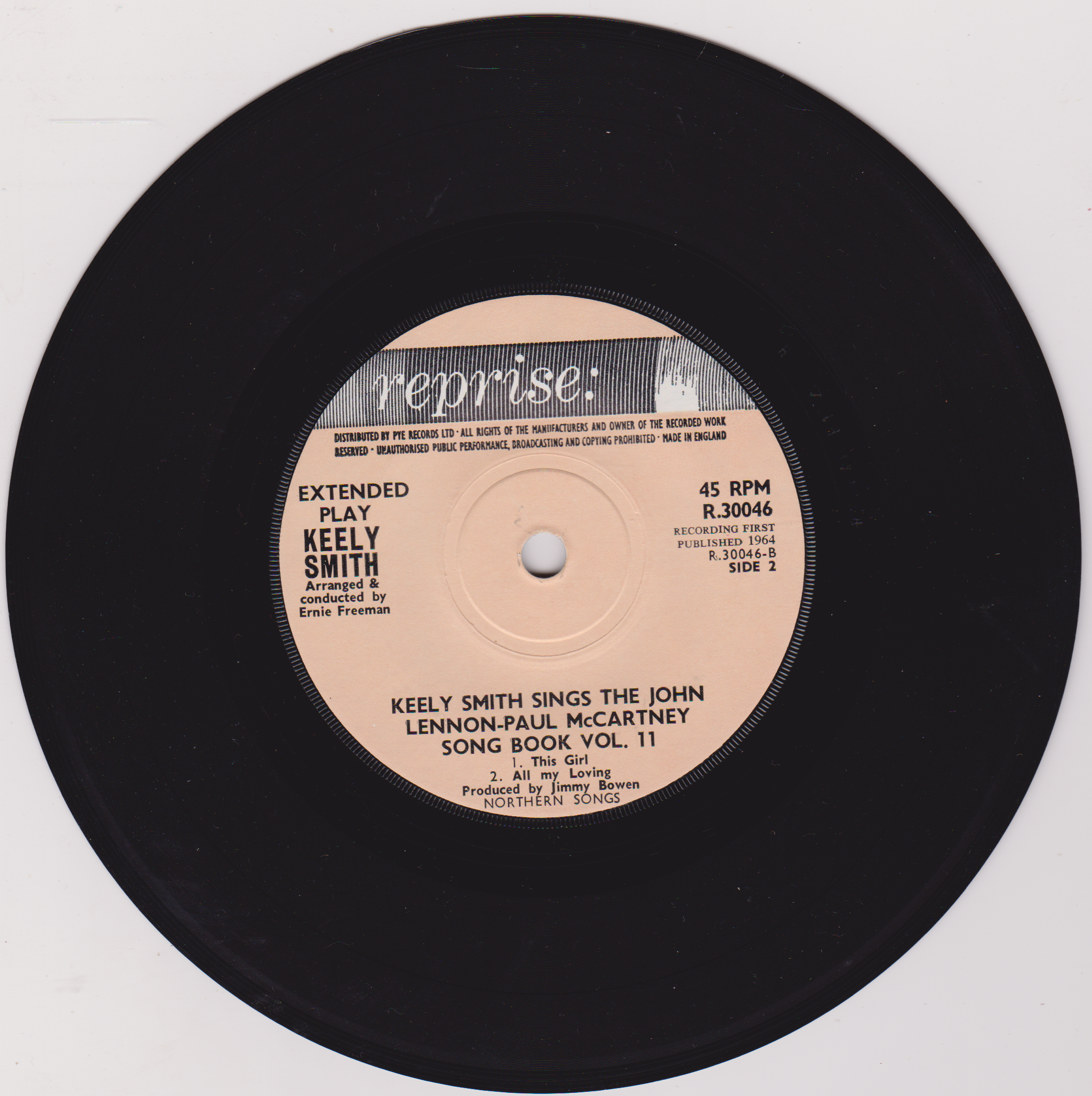  Keely Smith – Sings The John Lennon-Paul McCartney Songbook Volume 2 7" vinyl EP