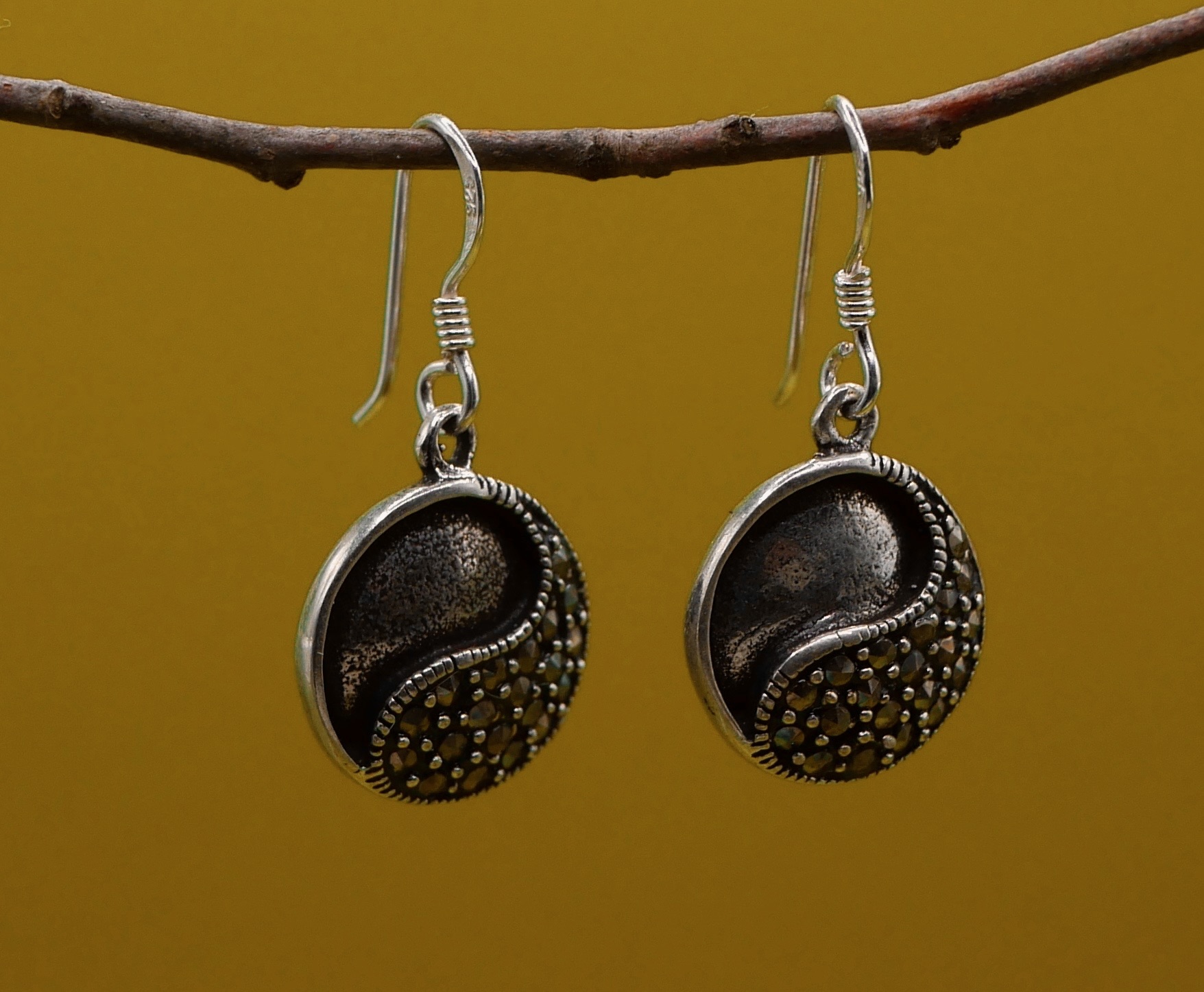 Boucles d'oreilles Yin&yan