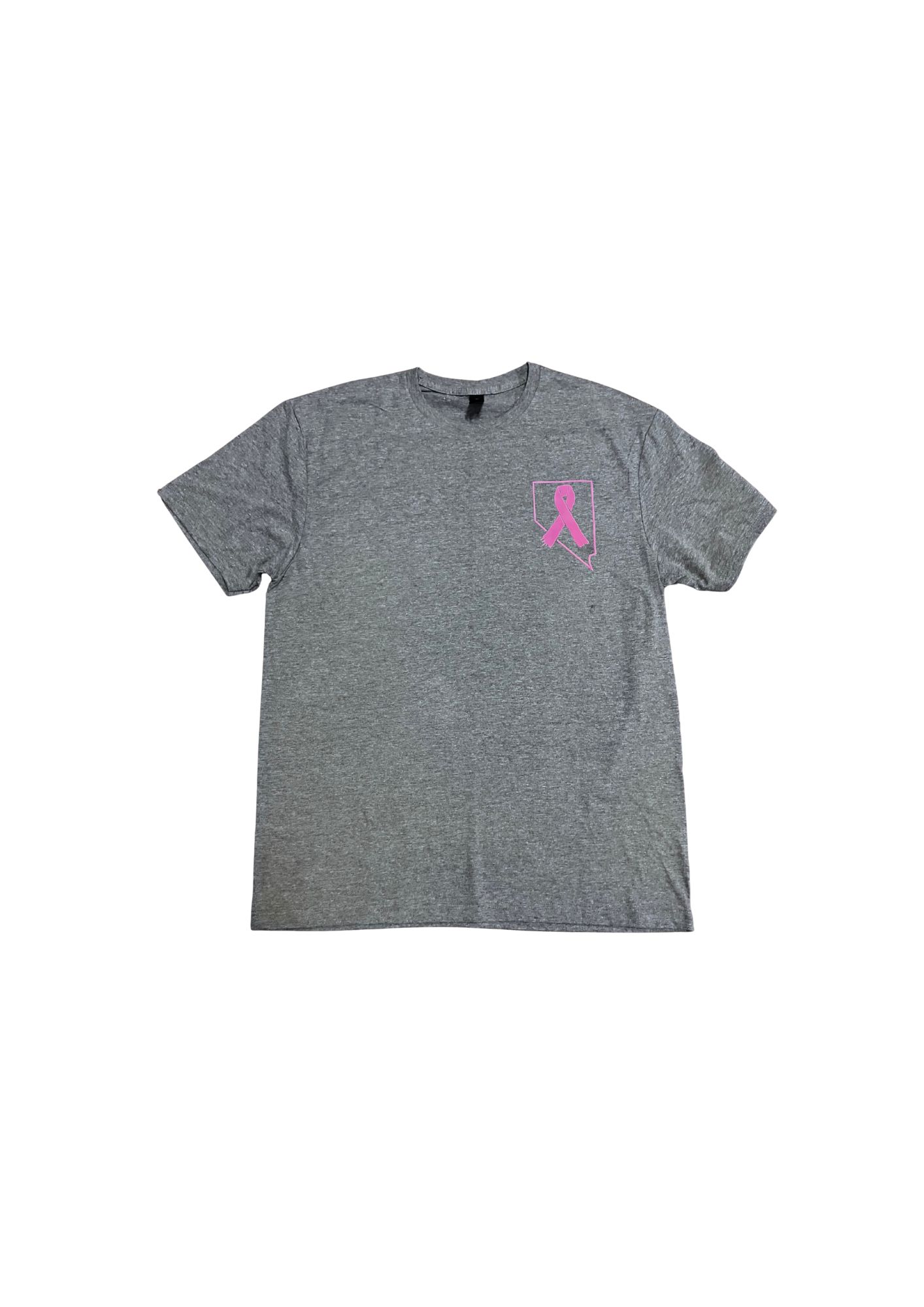 Gray T-shirt with Pink Ribbon