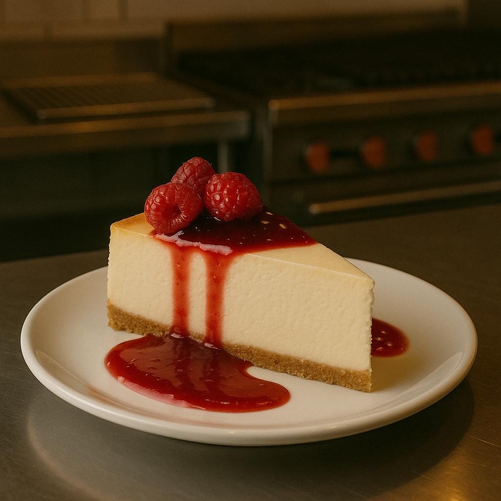Classic Cheesecake with Raspberry Sauce