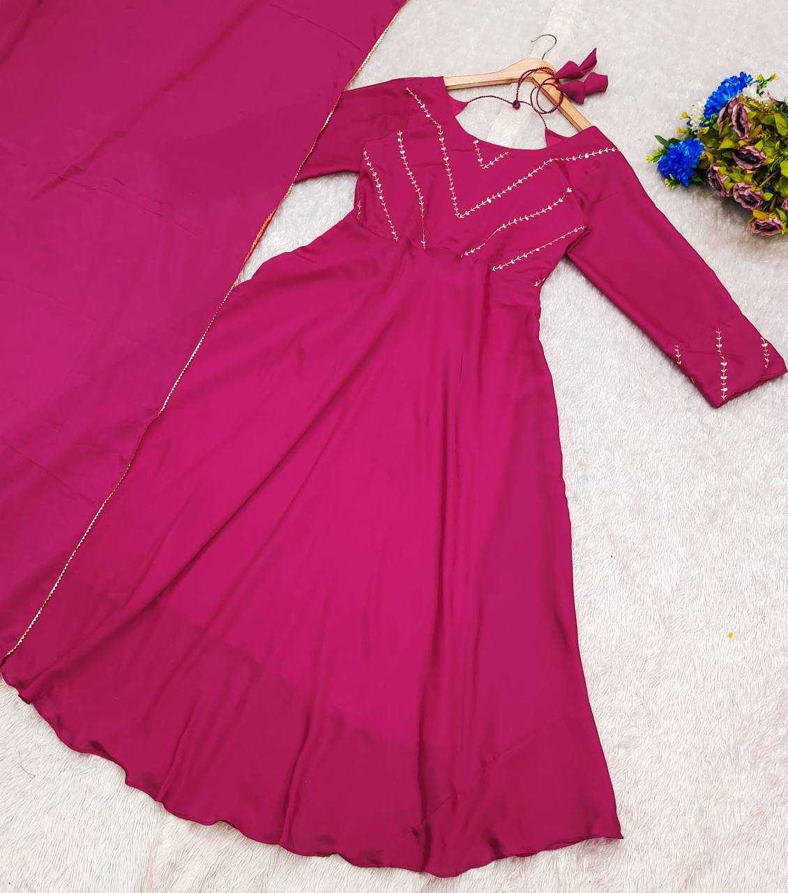 Chinon Silk – Premium Festive Anarkali Kurti