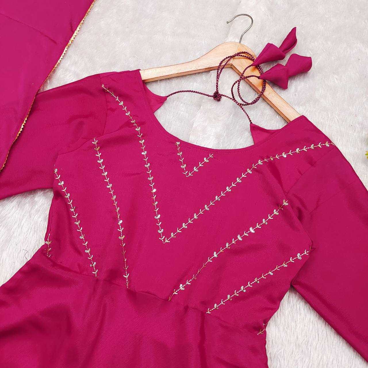 Chinon Silk – Premium Festive Anarkali Kurti