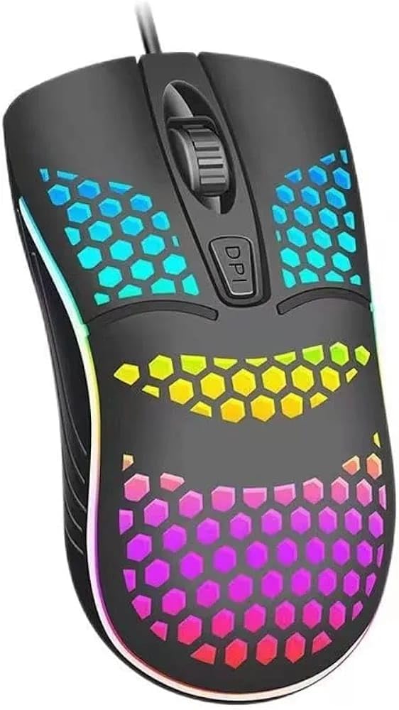 Wired Optical Mouse 1000DPI Gaming Mouse USB Gaming Mouse Ergonomic Mouse with Colorful Breathing Light - Black (ZR-1710)