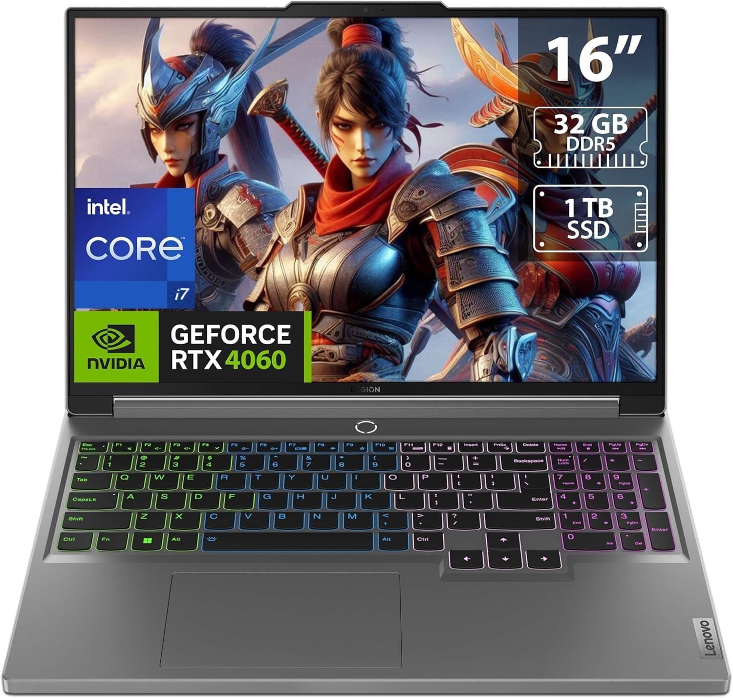 Lenovo Legion 5 16IRX9 Gaming -Intel Core i7-14650HX 16 Cores, 32GB DDR5-5600 RAM, 1TB SSD, NVIDIA GeForce RTX 4060 8GB GDDR6 Graphics, 16" WQXGA IPS 350nits sRGB 165Hz G-SYNC