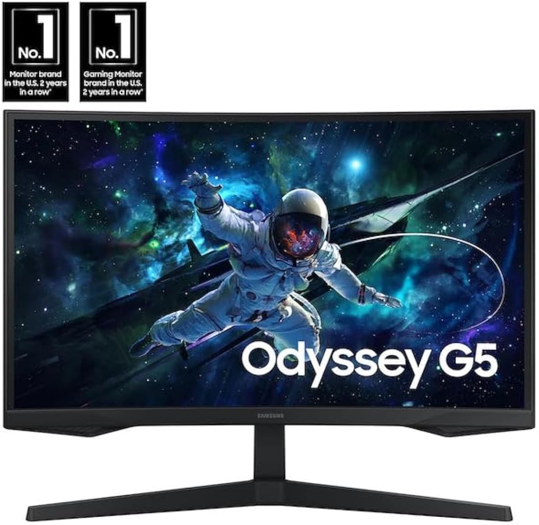 Samsung 32-Inch G55C, VA 2K QHD Curved Gaming Monitor, 165hz Refresh rate, 1ms MPRT, Supports AMD FreeSync, Local Warranty