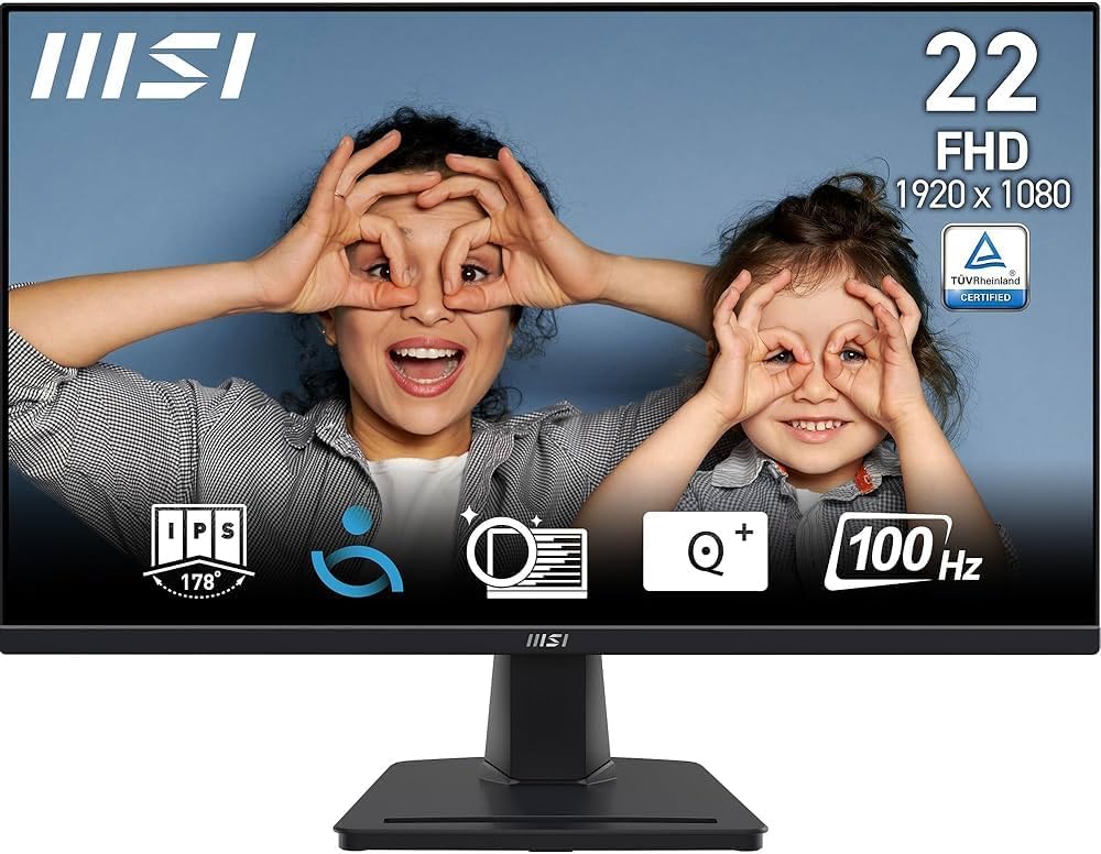 MSI LED Monitor Pro MP225 DE 21.5 Inch 1920 X 1080 Full HD 100HZ 4 MS HDMI VGA Black (Pro MP225)