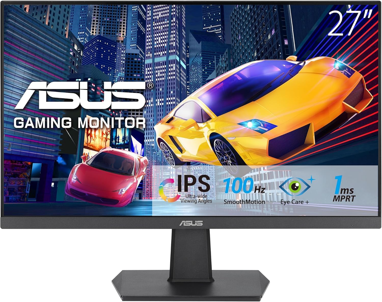 ASUS VA27EHF Eye Care Gaming Monitor – 27-inch, IPS, Full HD, Frameless, 100Hz, Adaptive-Sync, 1ms MPRT, HDMI, Low Blue Light, Flicker Free, Wall Mountable