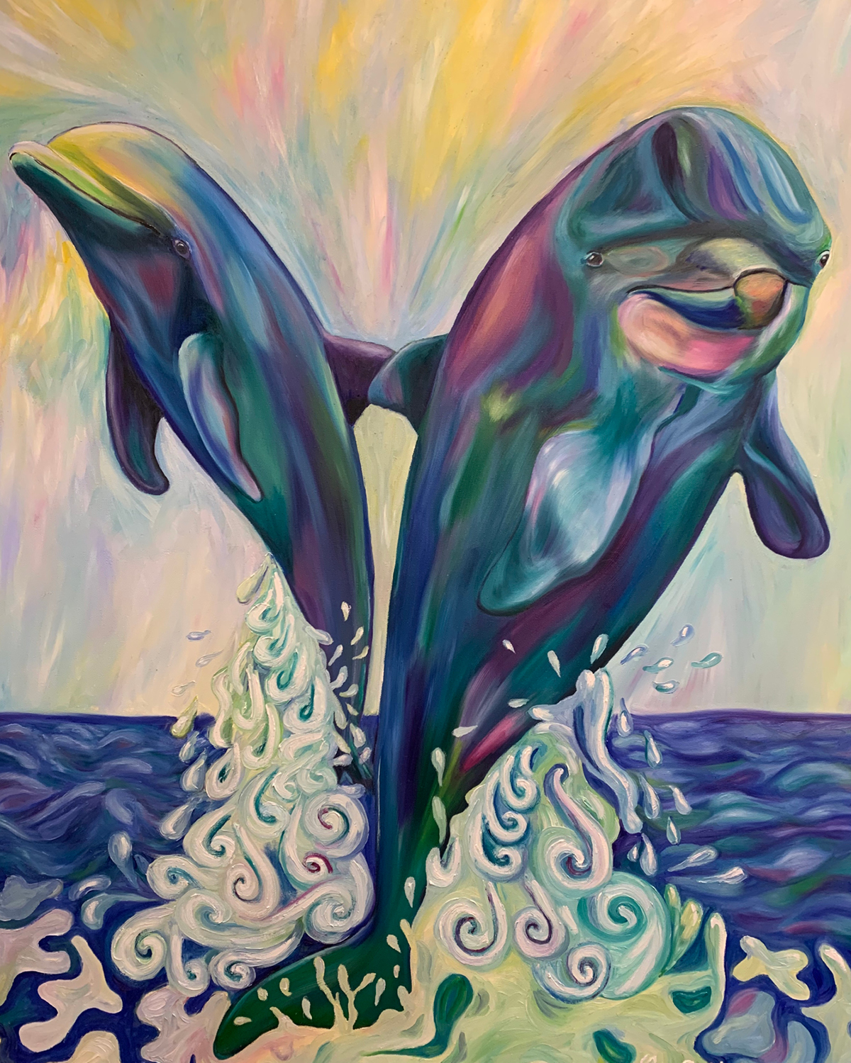 Colorful Dolphin Art Print
