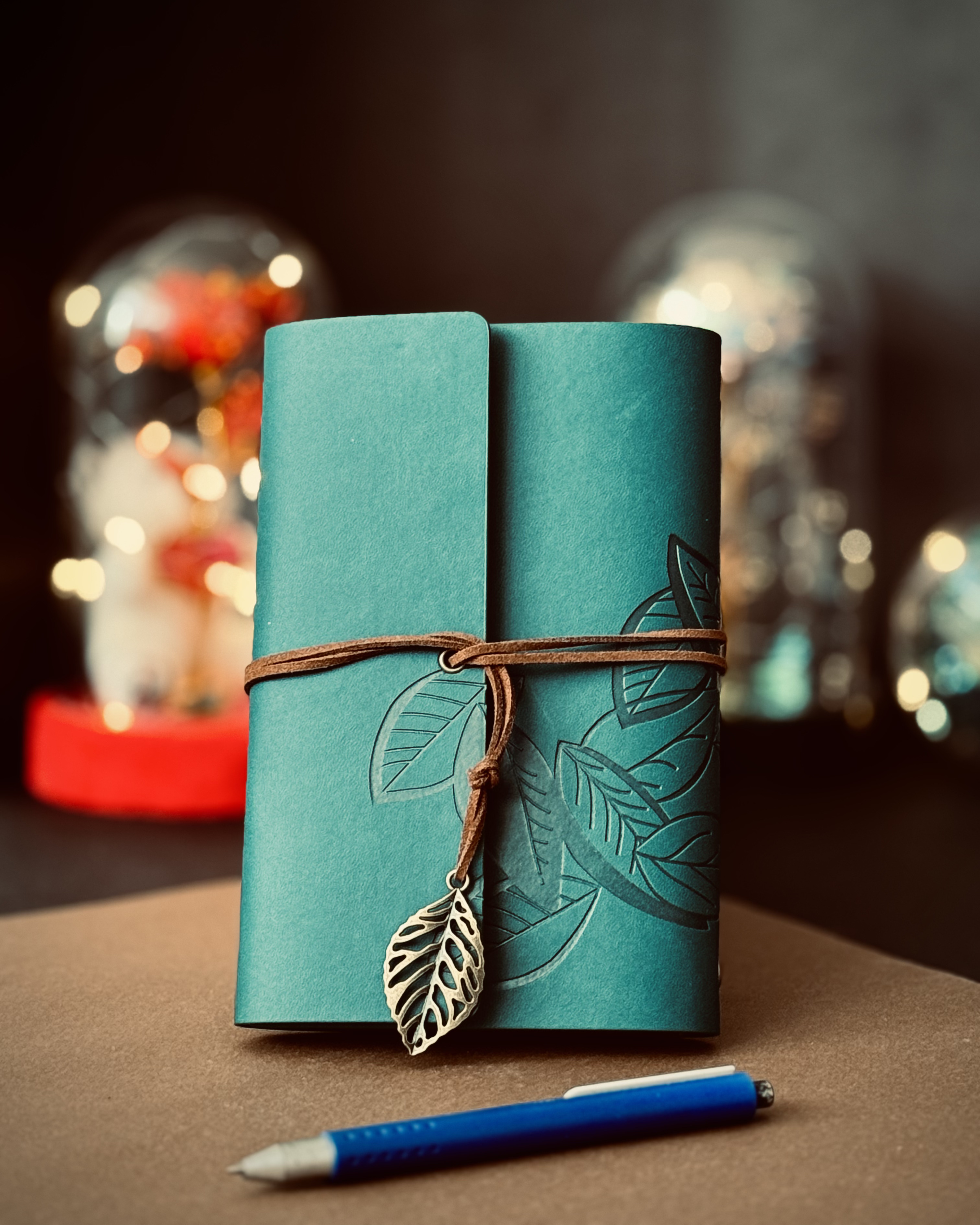 Haki Renk Deri Kaplama defter 