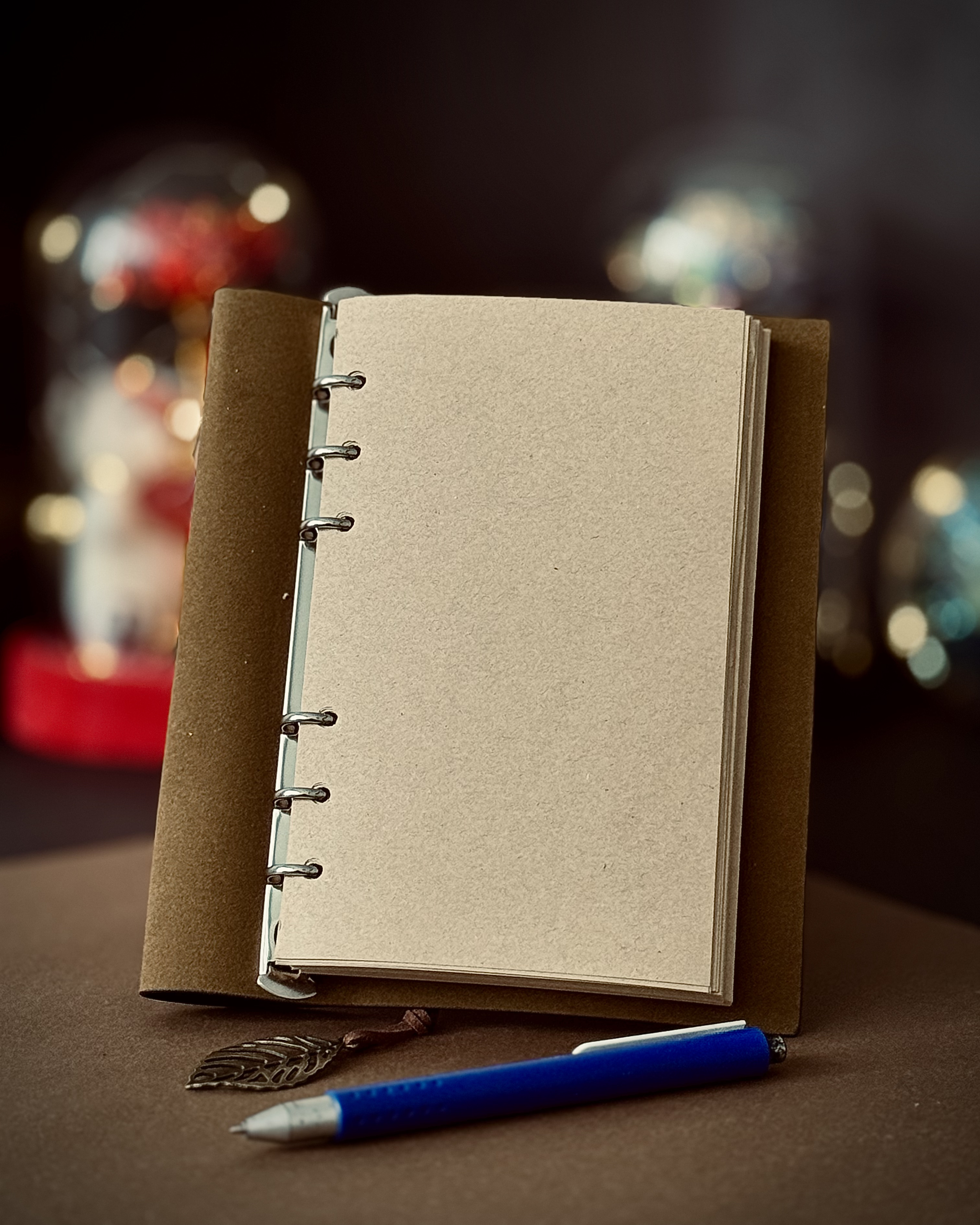 Siyah Renk Deri Kaplama Defter