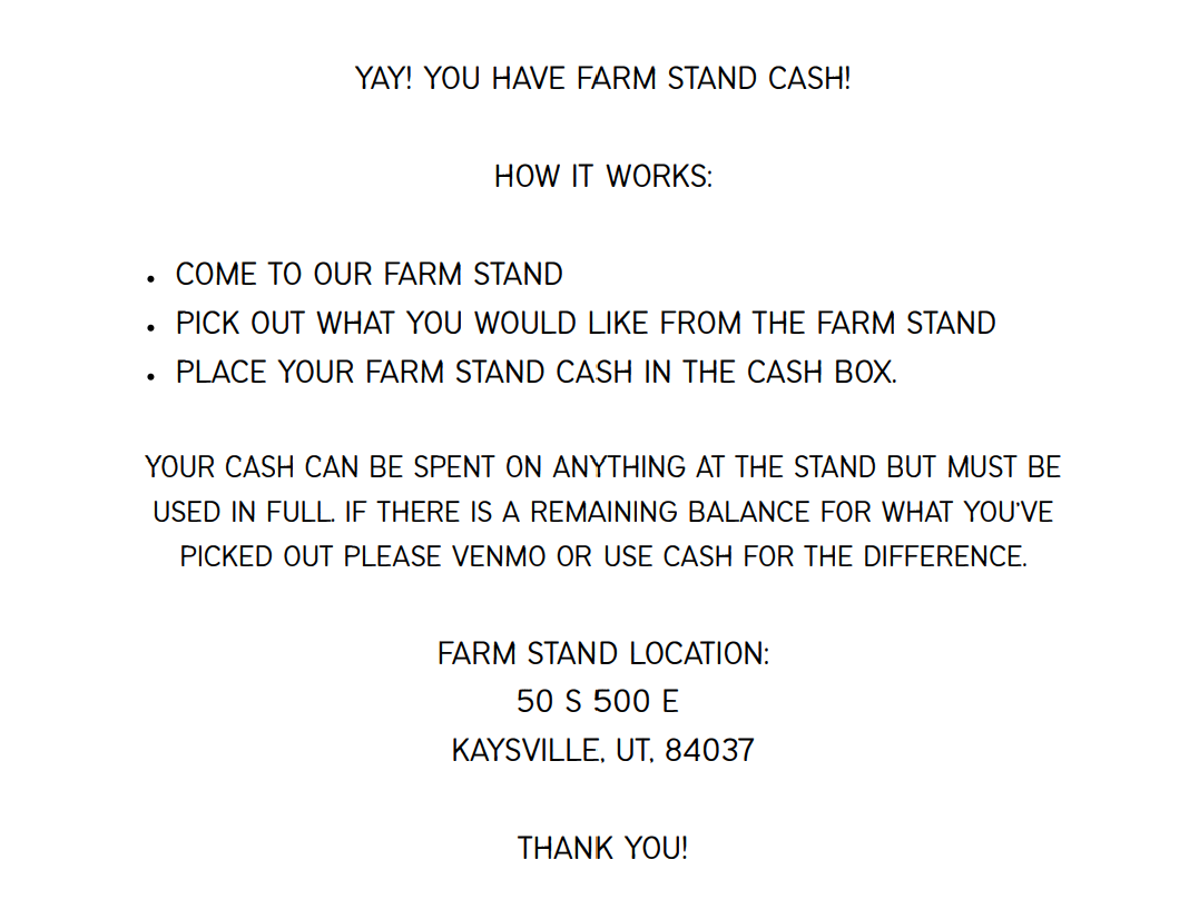 Farm Stand Cash
